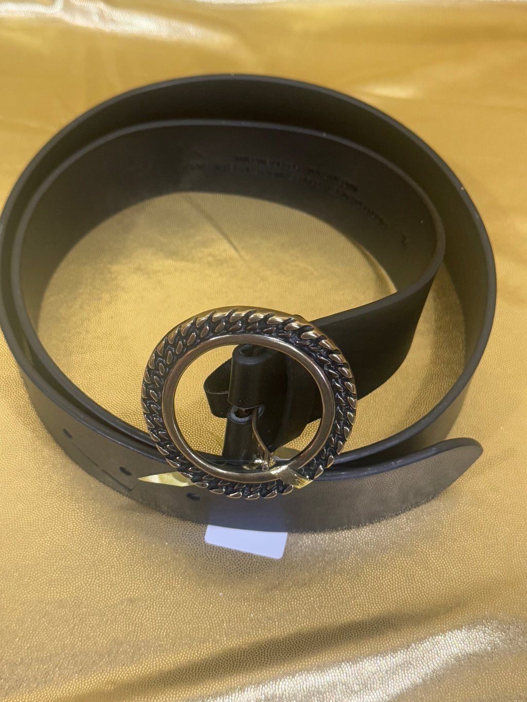 Universal Thread Black Leather Braided Rope O-Ring Buckle Belt – Size XL