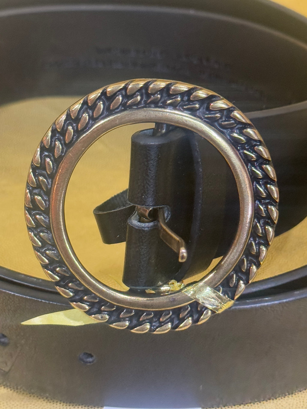 Universal Thread Black Leather Braided Rope O-Ring Buckle Belt – Size XL