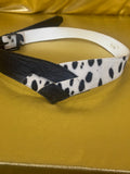 Vtg Y2K Asymmetric Cow Print & Leather V-Shape Statement Belt | Size S/M (30”)