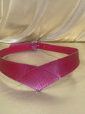 Vintage Style Red Reptile Wide V-Waist Belt NWOT 32"