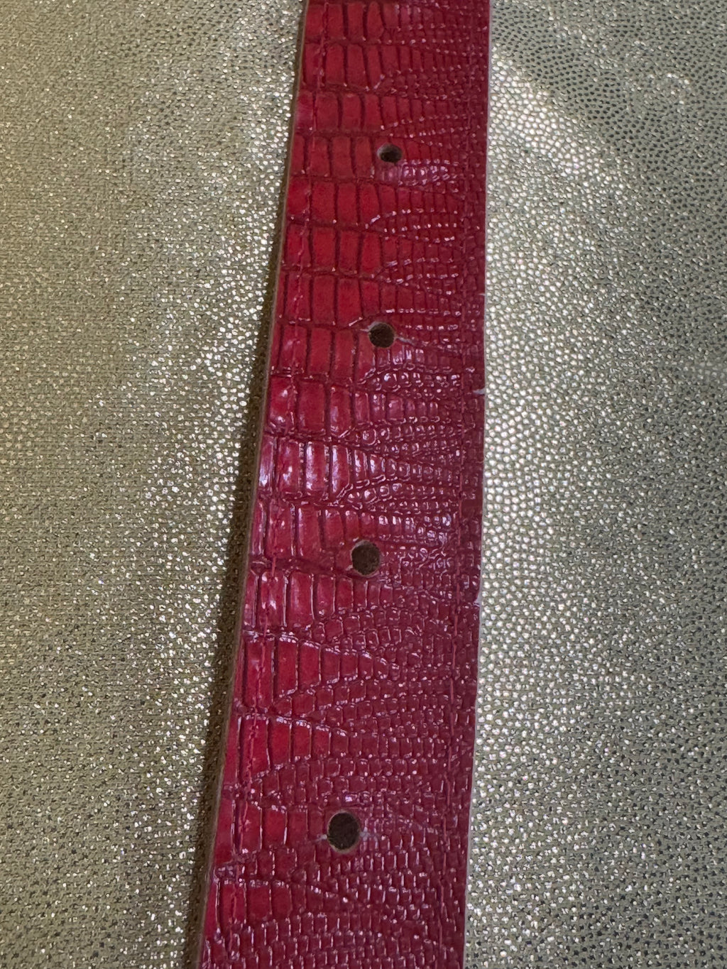 Vintage Style Red Reptile Wide V-Waist Belt NWOT 32"