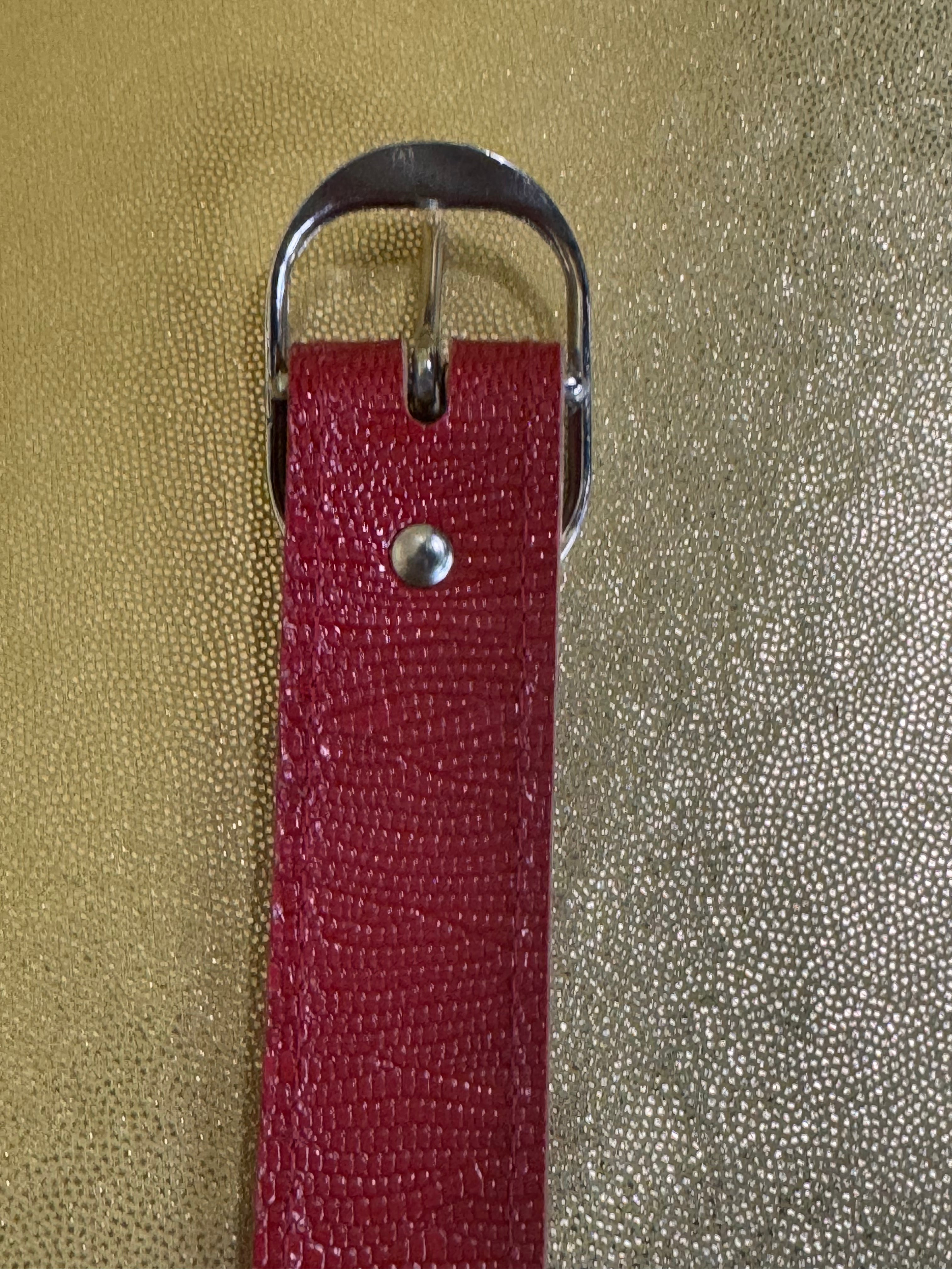 Vintage Style Red Reptile Wide V-Waist Belt NWOT 32"