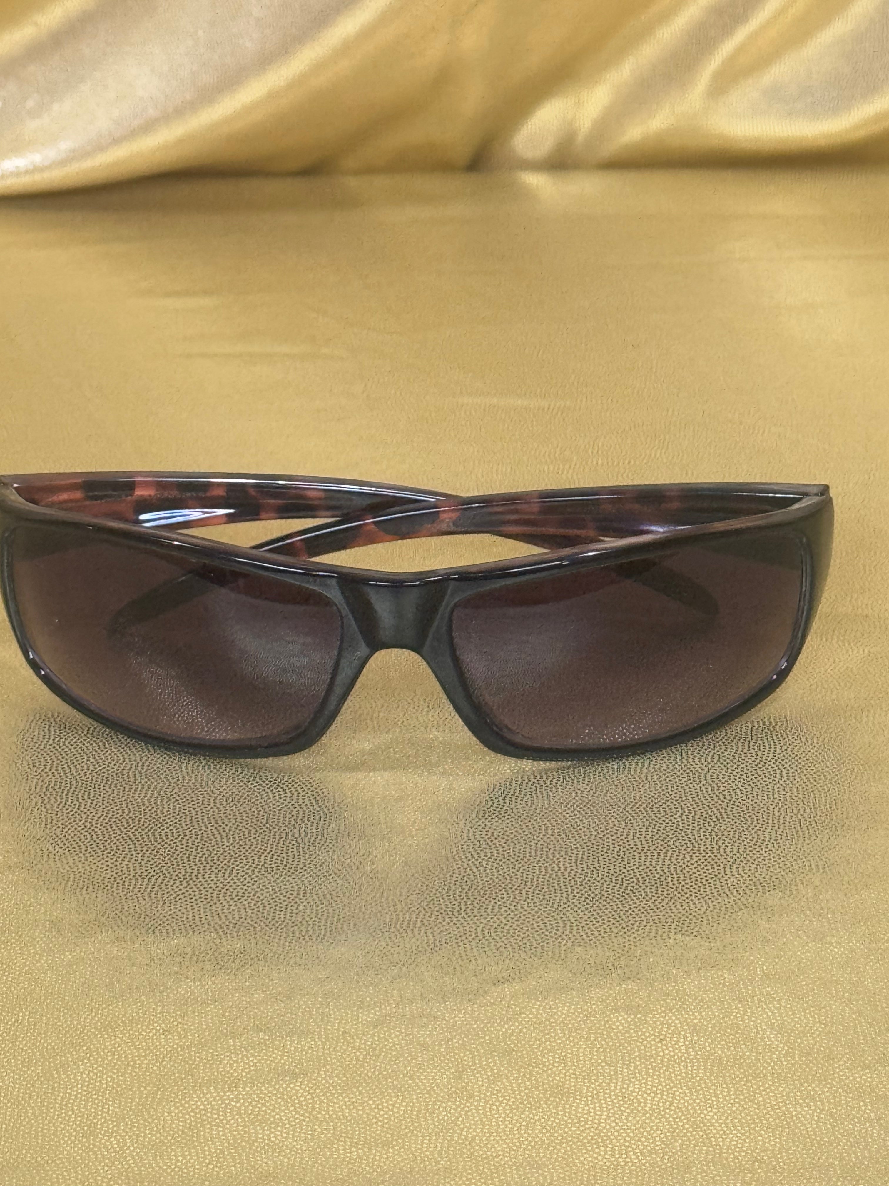 Panama Jack Y2K Wrap Sunglasses Tortoiseshell Sport Frame Script Logo