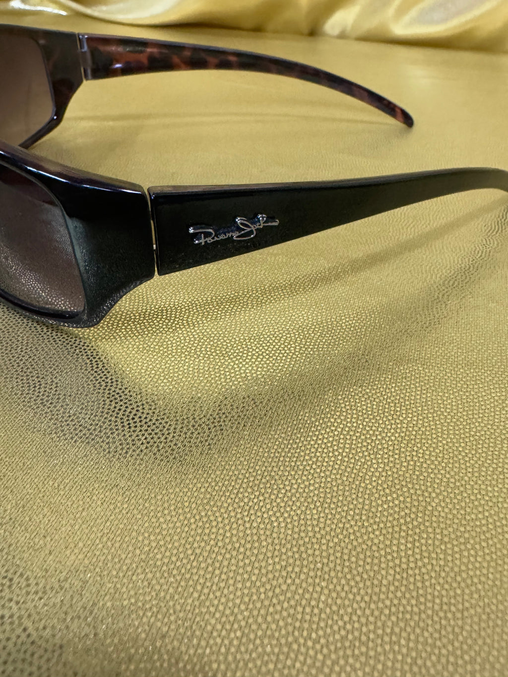 Panama Jack Y2K Wrap Sunglasses Tortoiseshell Sport Frame Script Logo