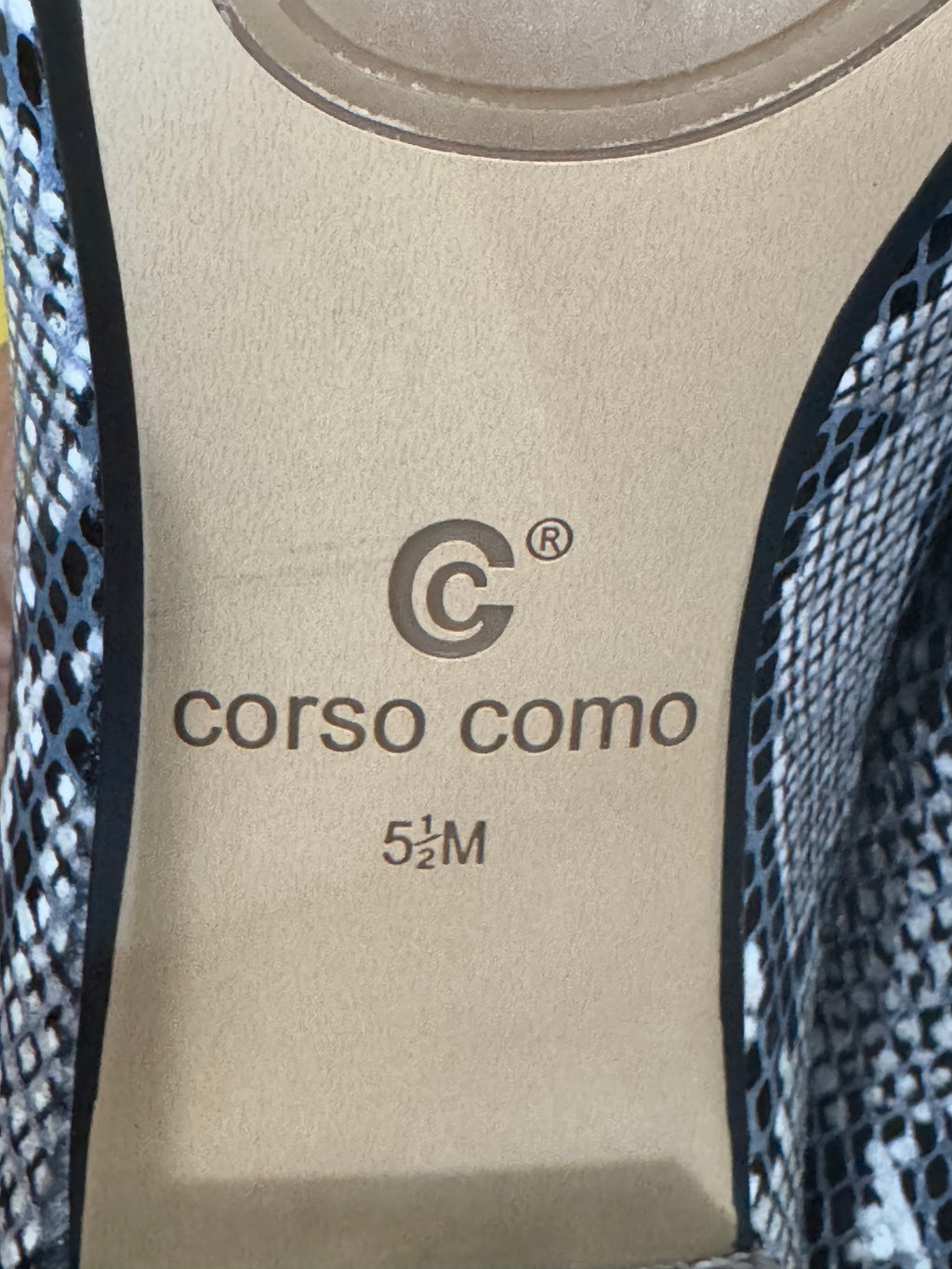 CC Corso Como Ryanna Snakeskin Block Heel Pumps - Size 5.5 (NEW/NWOB)