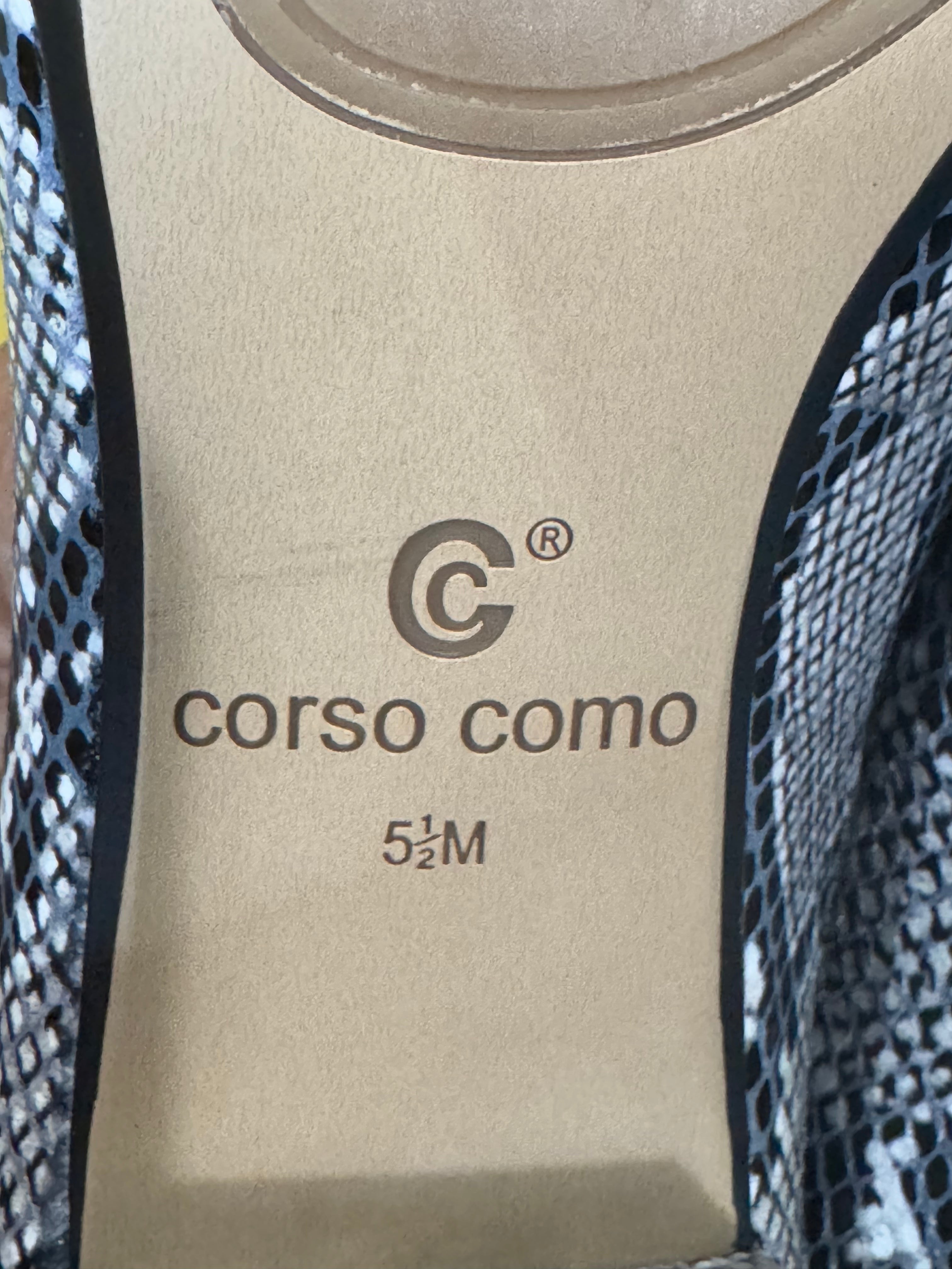 CC Corso Como Ryanna Snakeskin Block Heel Pumps - Size 5.5 (NEW/NWOB)