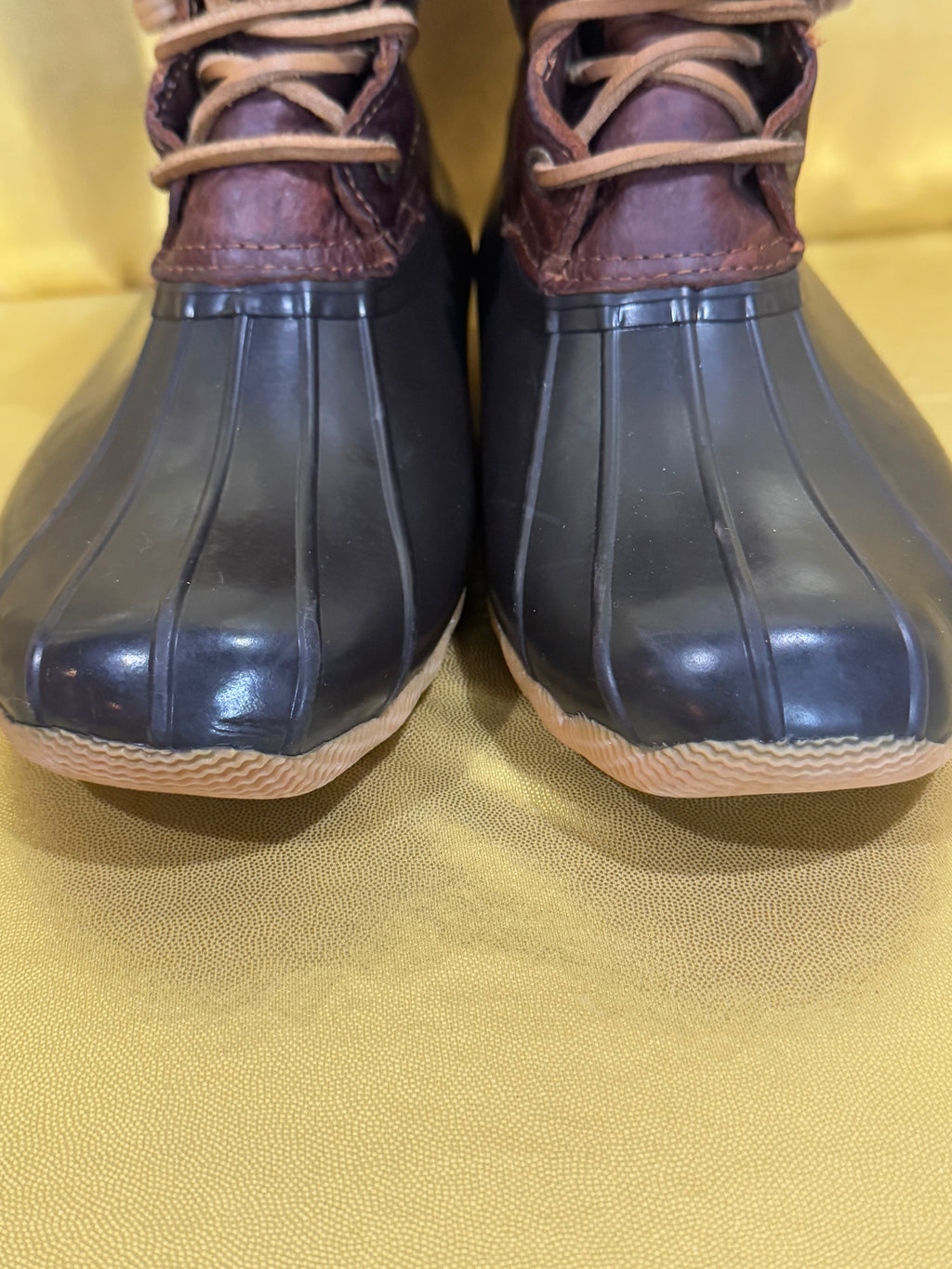 Sperry Top-Sider Saltwater Duck Boots - Brown/Black Leather & Rubber - Size 7.5 NEW ✨