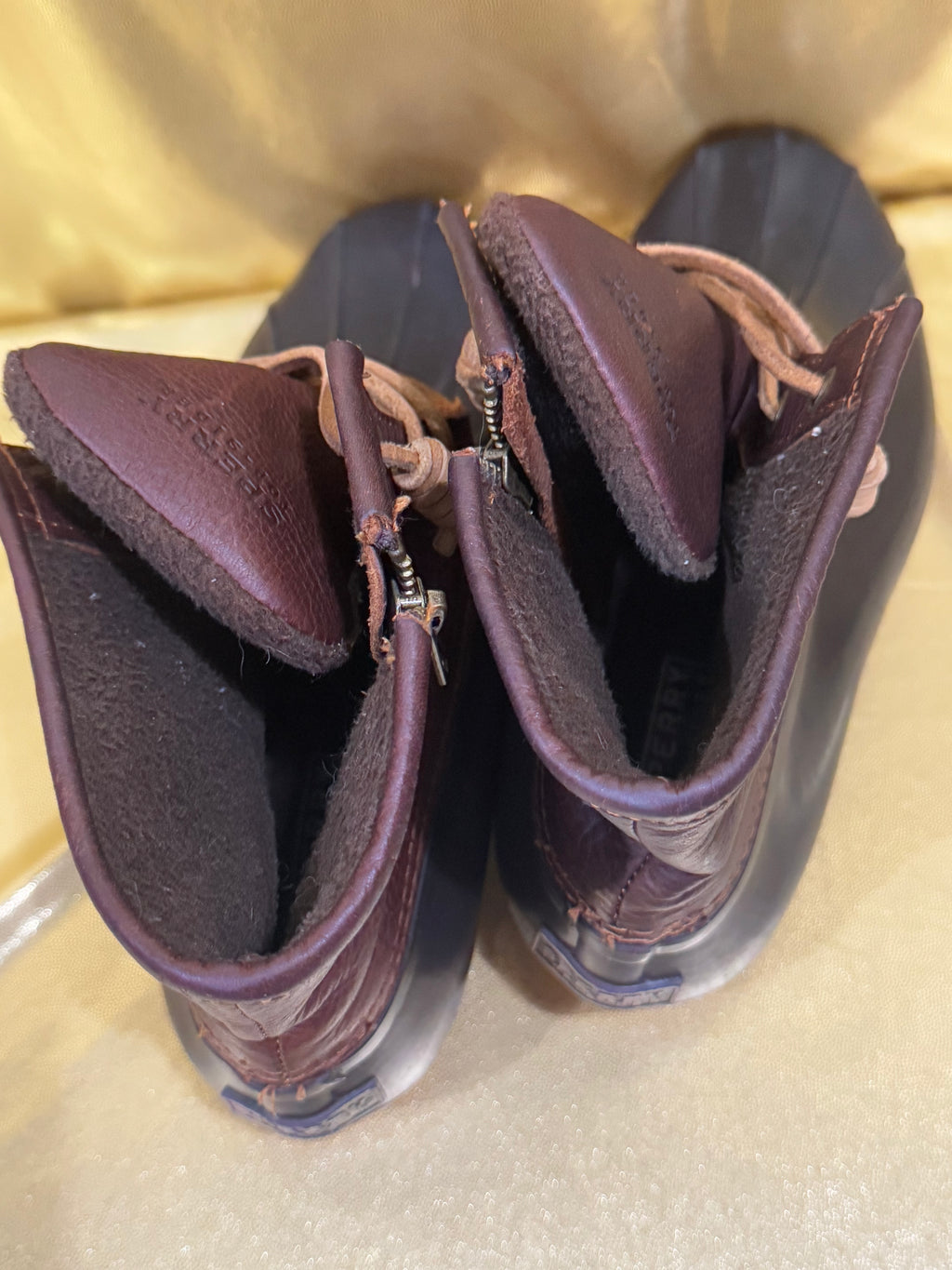 Sperry Top-Sider Saltwater Duck Boots - Brown/Black Leather & Rubber - Size 7.5 NEW ✨