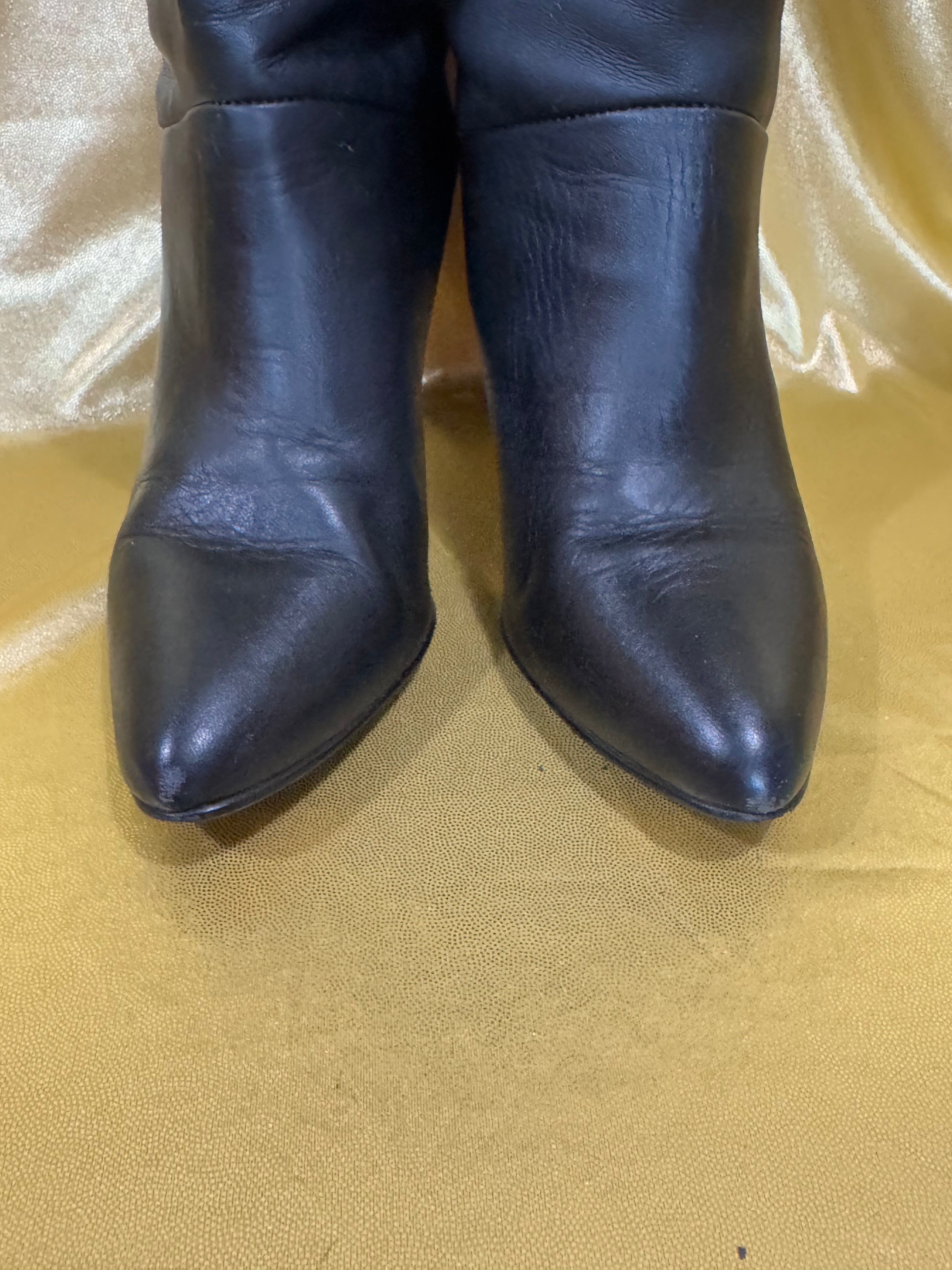 Vintage X-GANT Black Leather Knee-High Boots | Size 6M | Made in Brazil