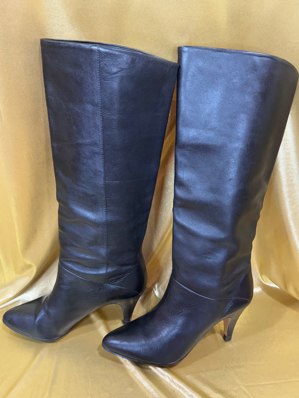 Vintage X-GANT Black Leather Knee-High Boots | Size 6M | Made in Brazil