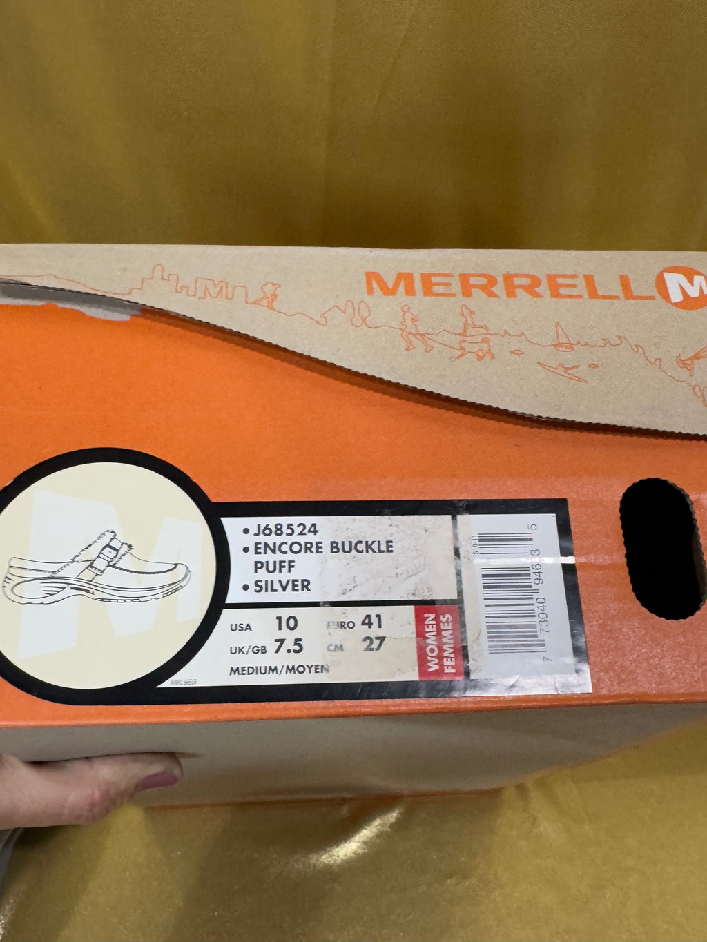 NIB Merrell Encore Ice Faux-Fur Lined Leather Clogs – Metallic/Gray, Size 7.5