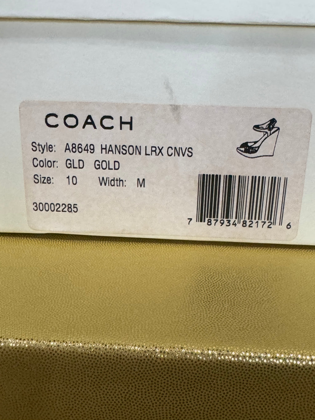 Coach Hanson NIB Jeweled Rhinestone Platform Wedge Sandals Tan Gold Size 10