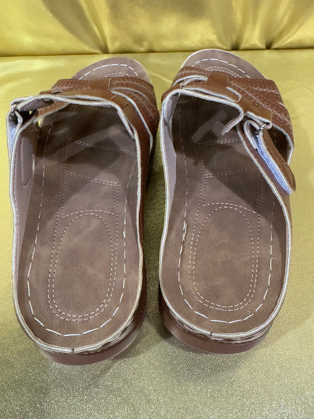 Comfort Slide Sandals Brown Orthopedic Wedge Slip On Mule US 10 EU 41 NWOB