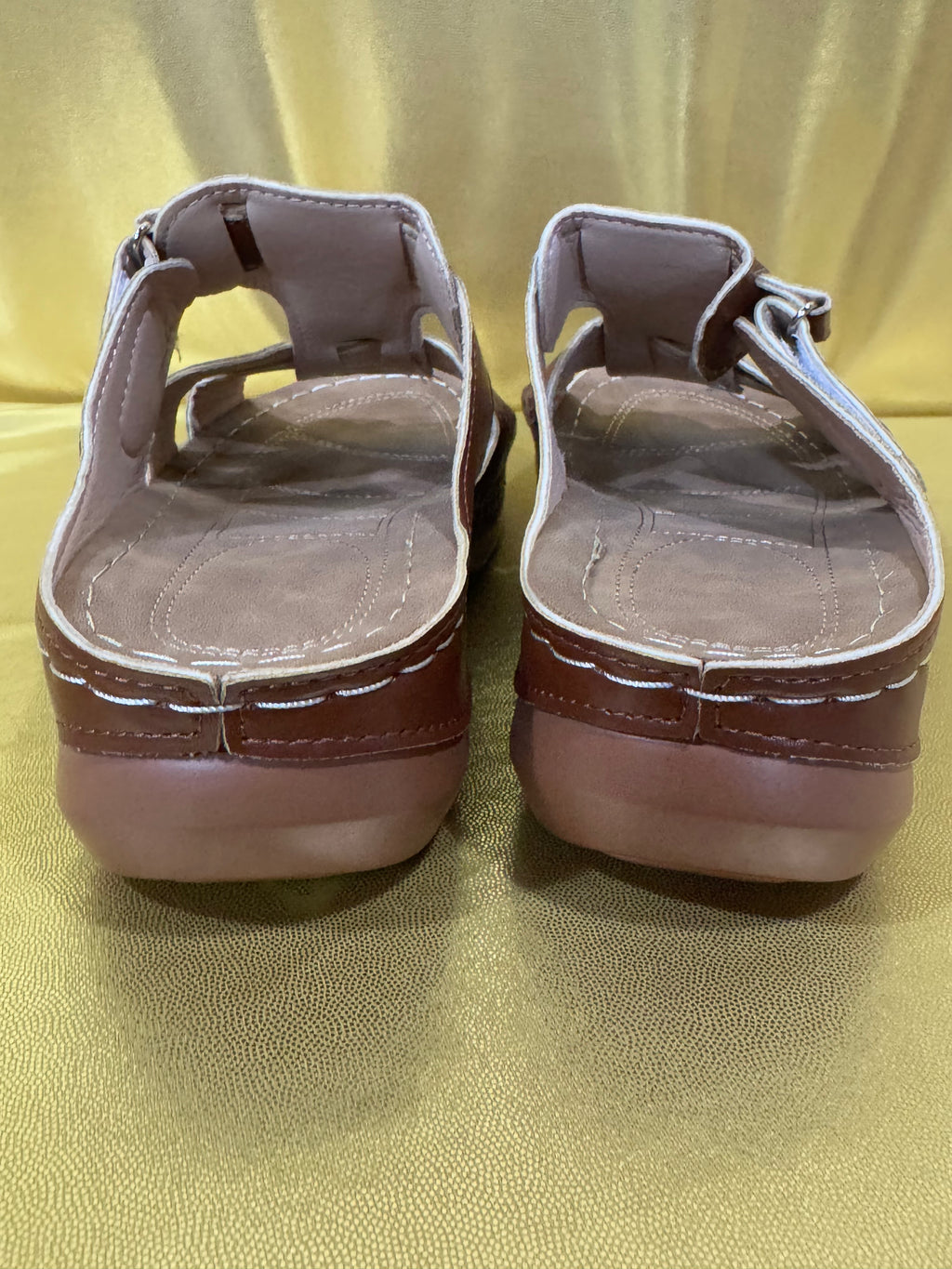 Comfort Slide Sandals Brown Orthopedic Wedge Slip On Mule US 10 EU 41 NWOB