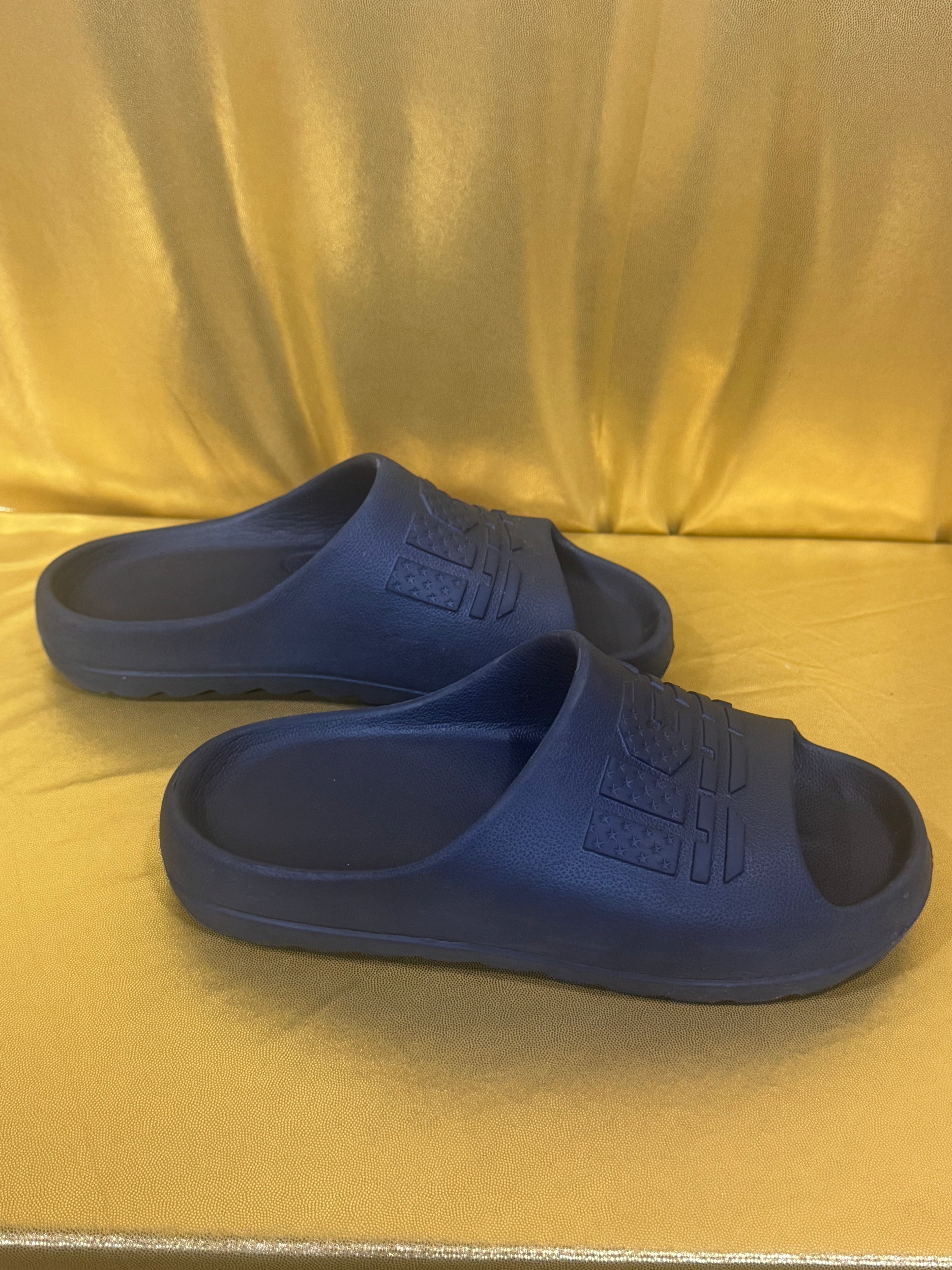 USA Comfort Slide Sandals Navy Blue Women's Size 8