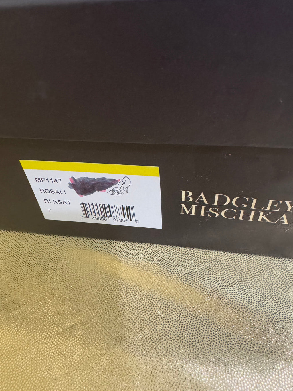 Badgley Mischka Rosali Black Satin Crystal Embellished Pumps Heels Size 7 NIB