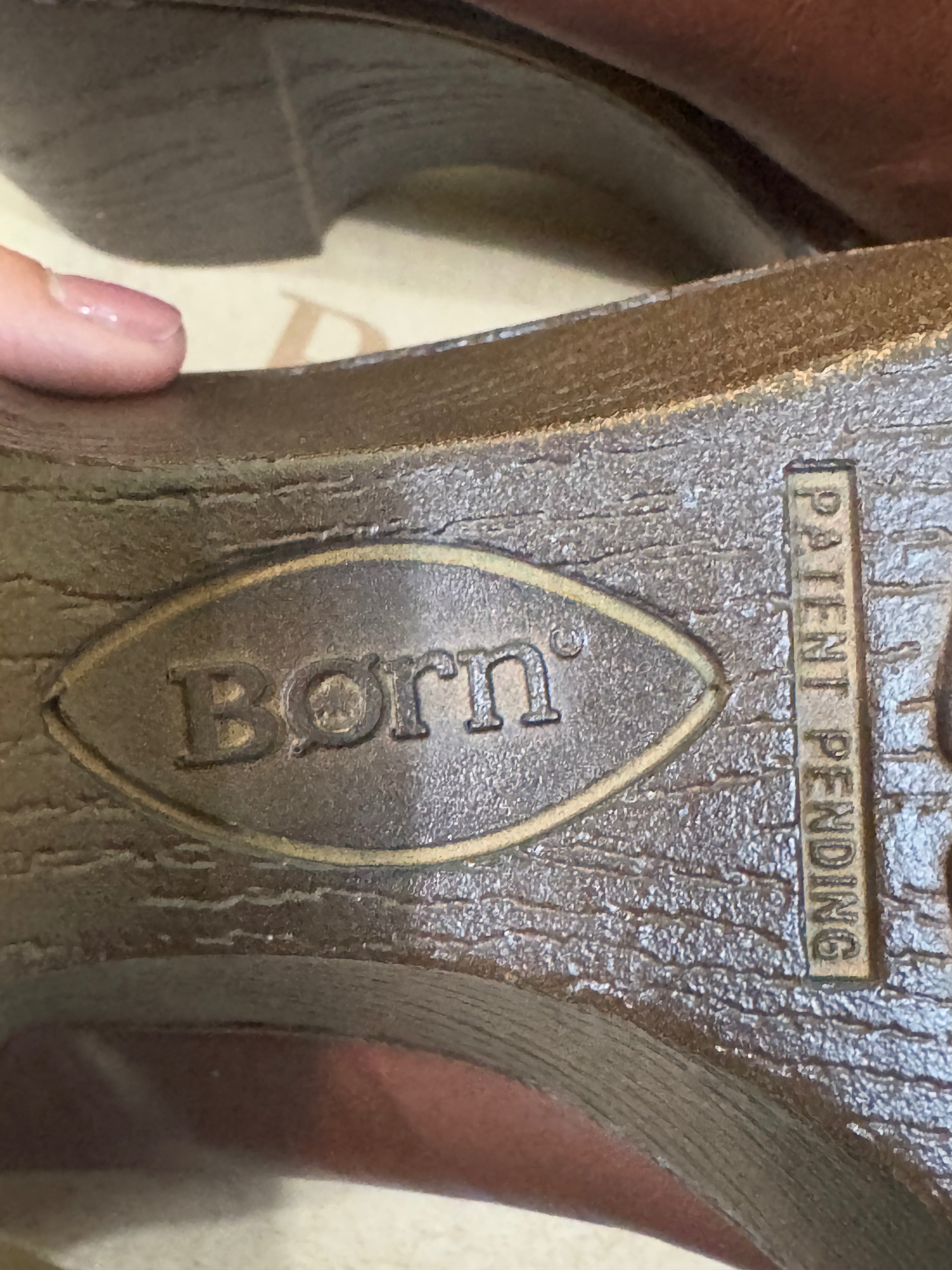 Born Flowers Brown Leather Slingback Wedge Clogs Platform Sandals D85516 Size 7 / 38 NIB