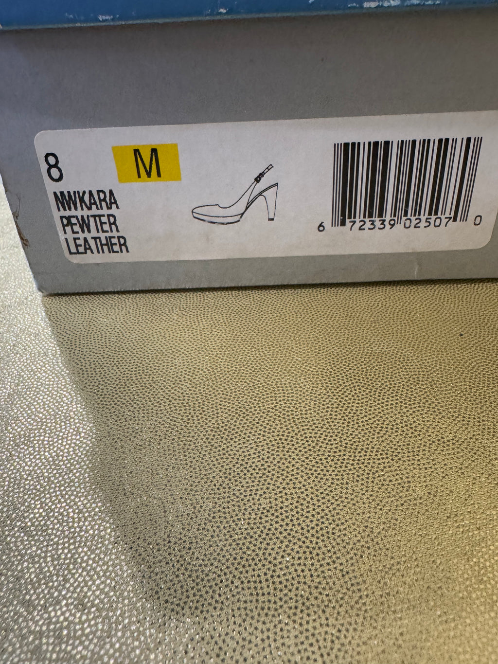 ✨ NIB Nine West KARA Pewter Leather Slingback Platform Heels - Size 8 ✨