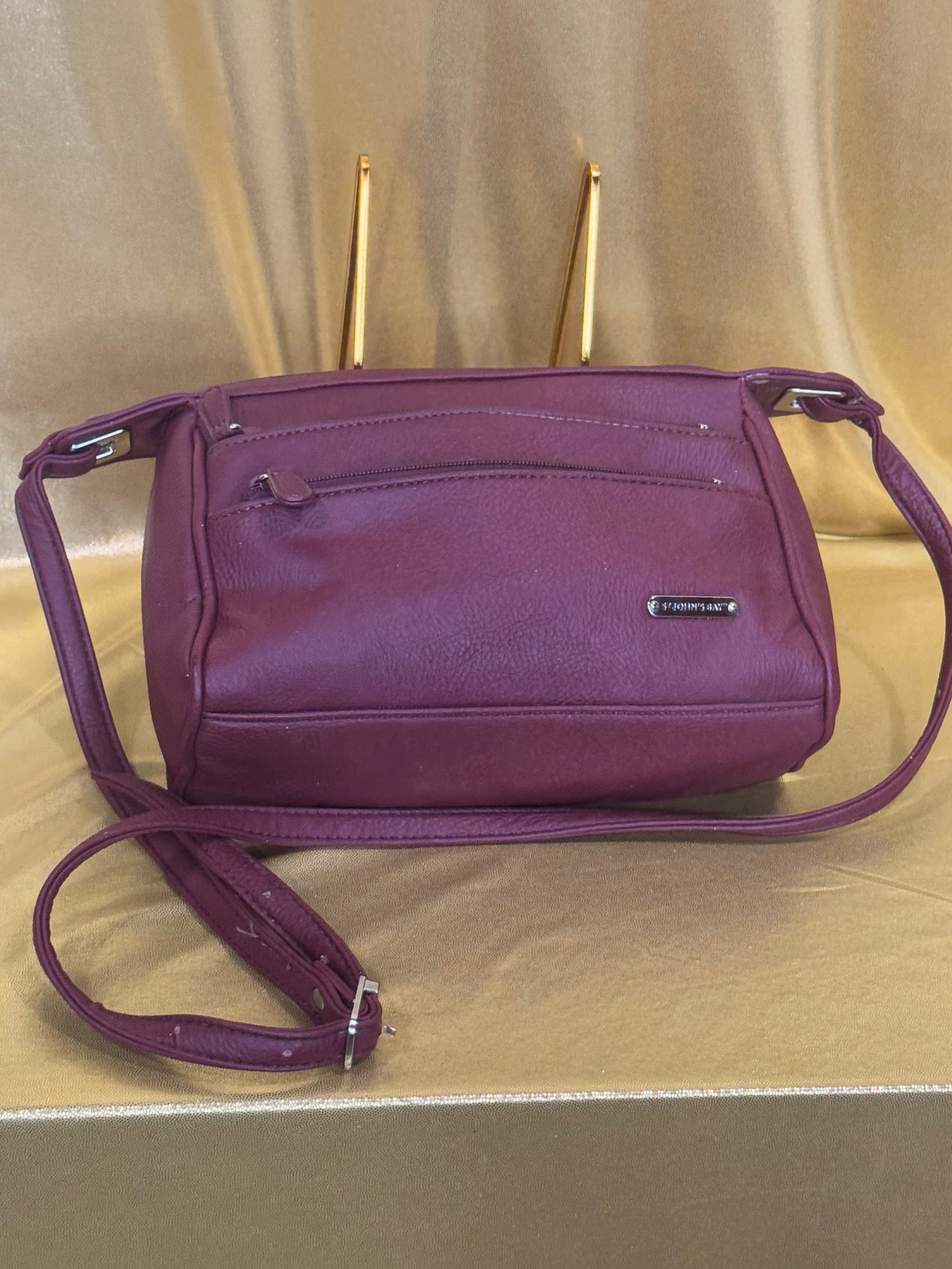 St. John's Bay Burgundy Crossbody Purse – Multi-Pocket Organizer