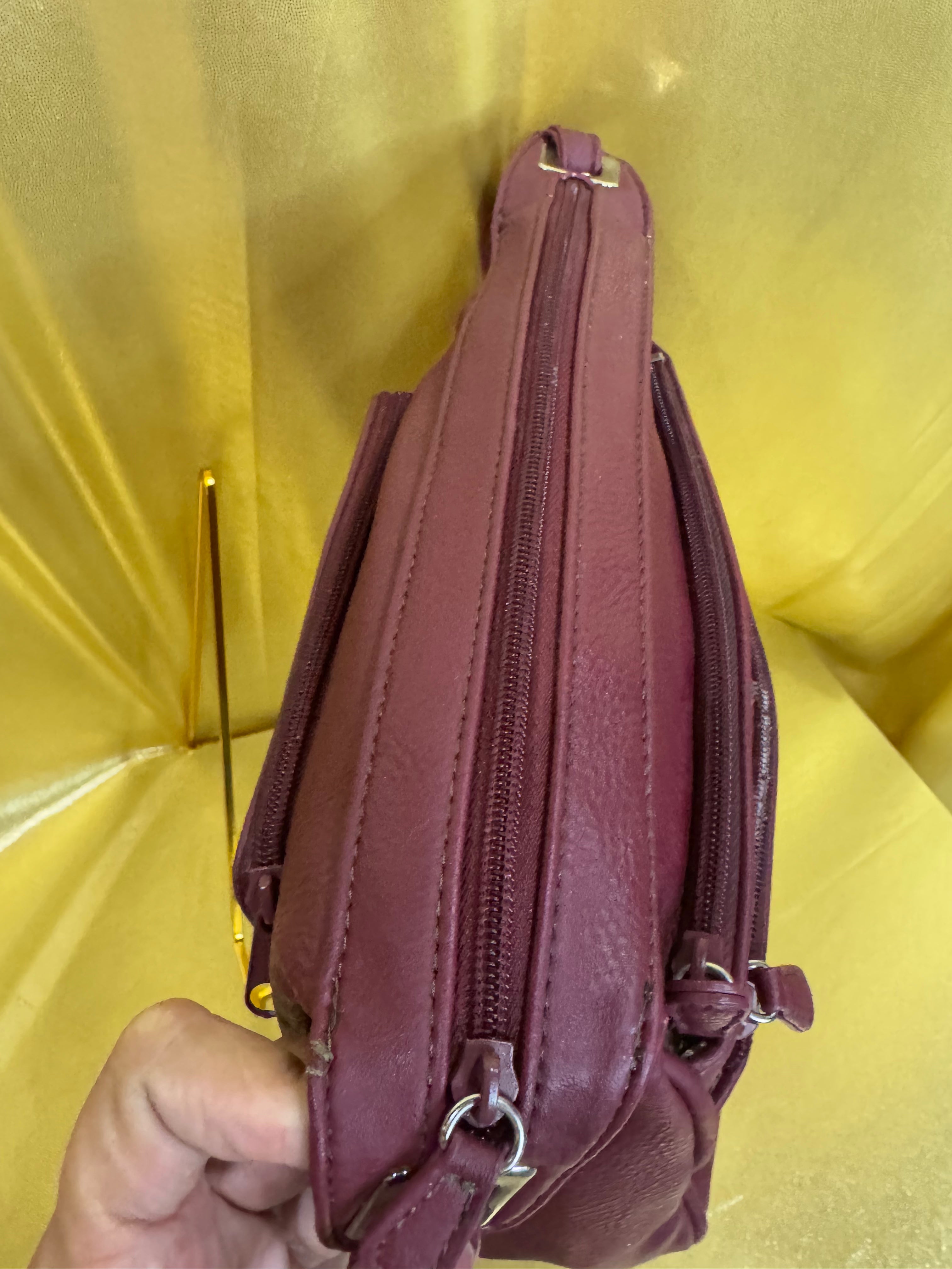 St. John's Bay Burgundy Crossbody Purse – Multi-Pocket Organizer