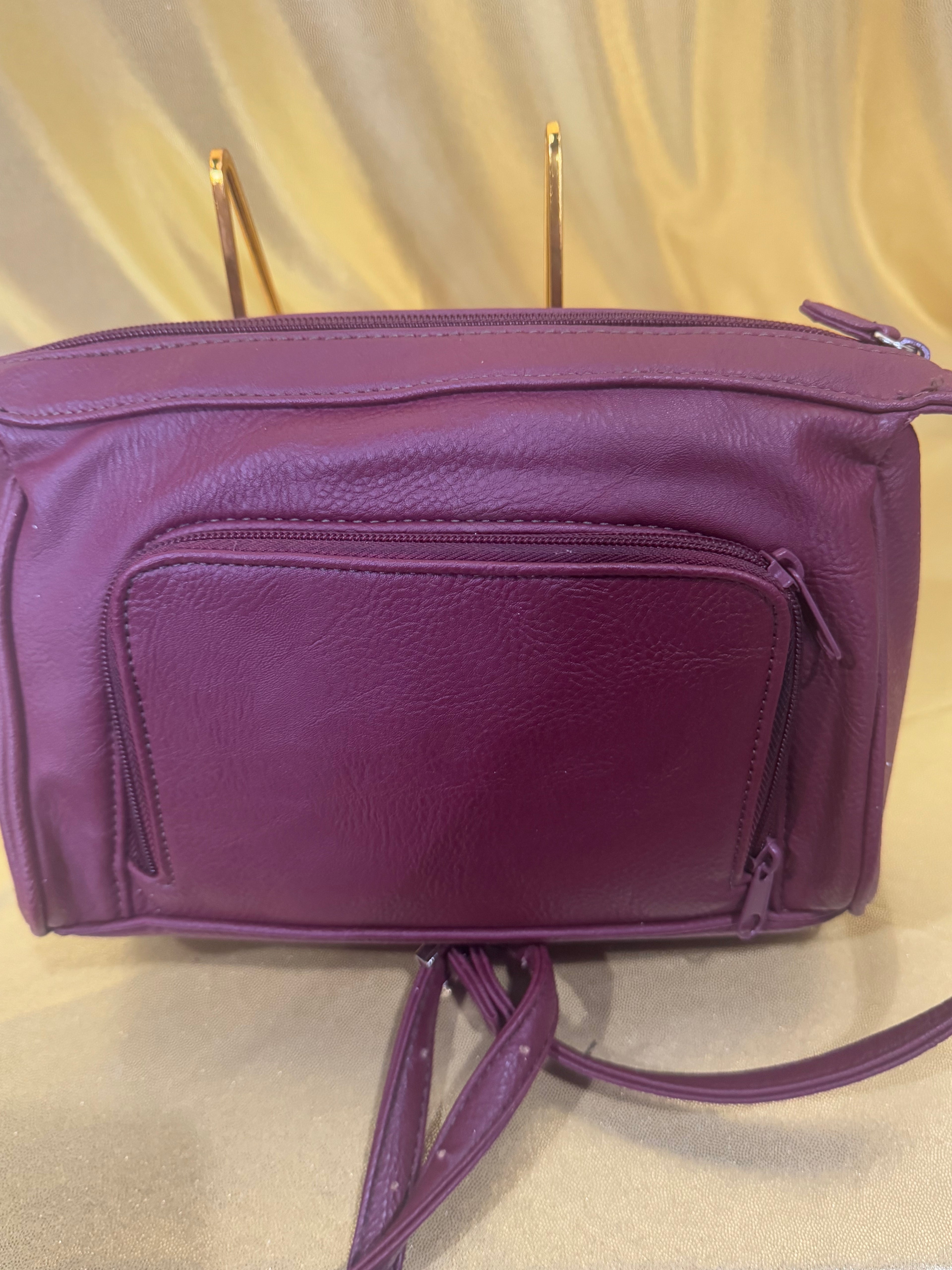 St. John's Bay Burgundy Crossbody Purse – Multi-Pocket Organizer
