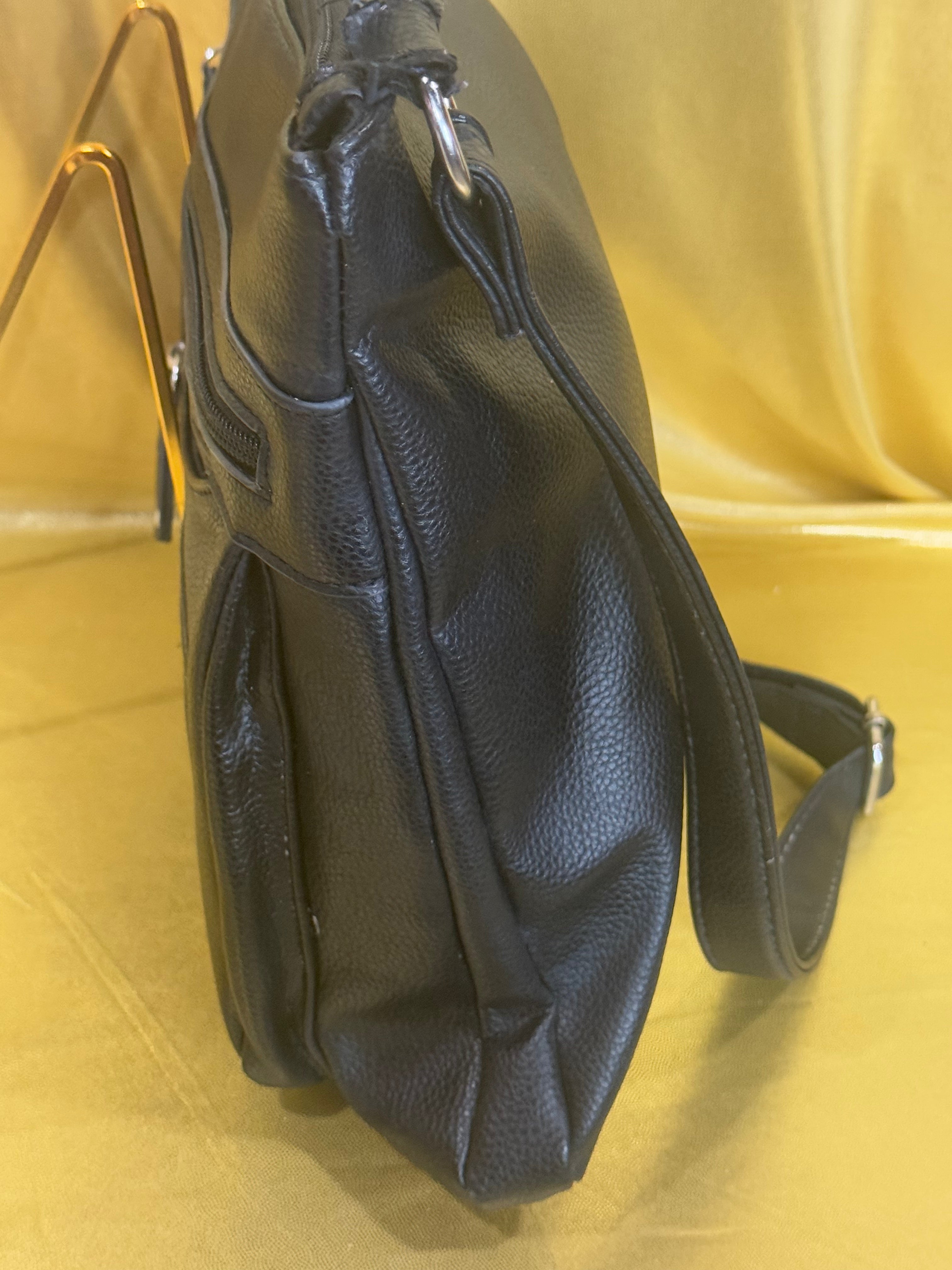 Rosetti Black Multi-Pocket Crossbody Bag | Adjustable Strap