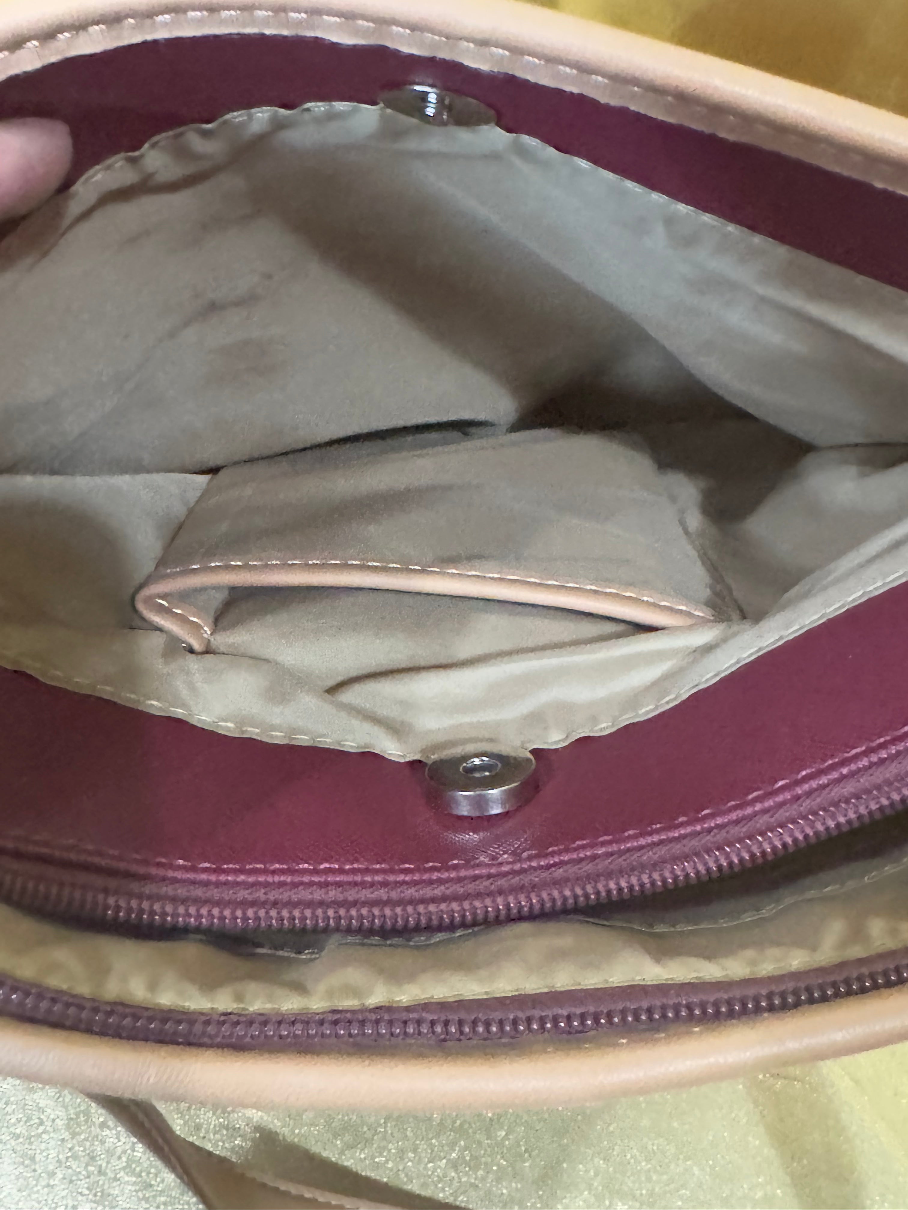 Kim Rogers Burgundy Tote Bag Saffiano Faux Leather Multi Compartment Shoulder Purse 13x8"
