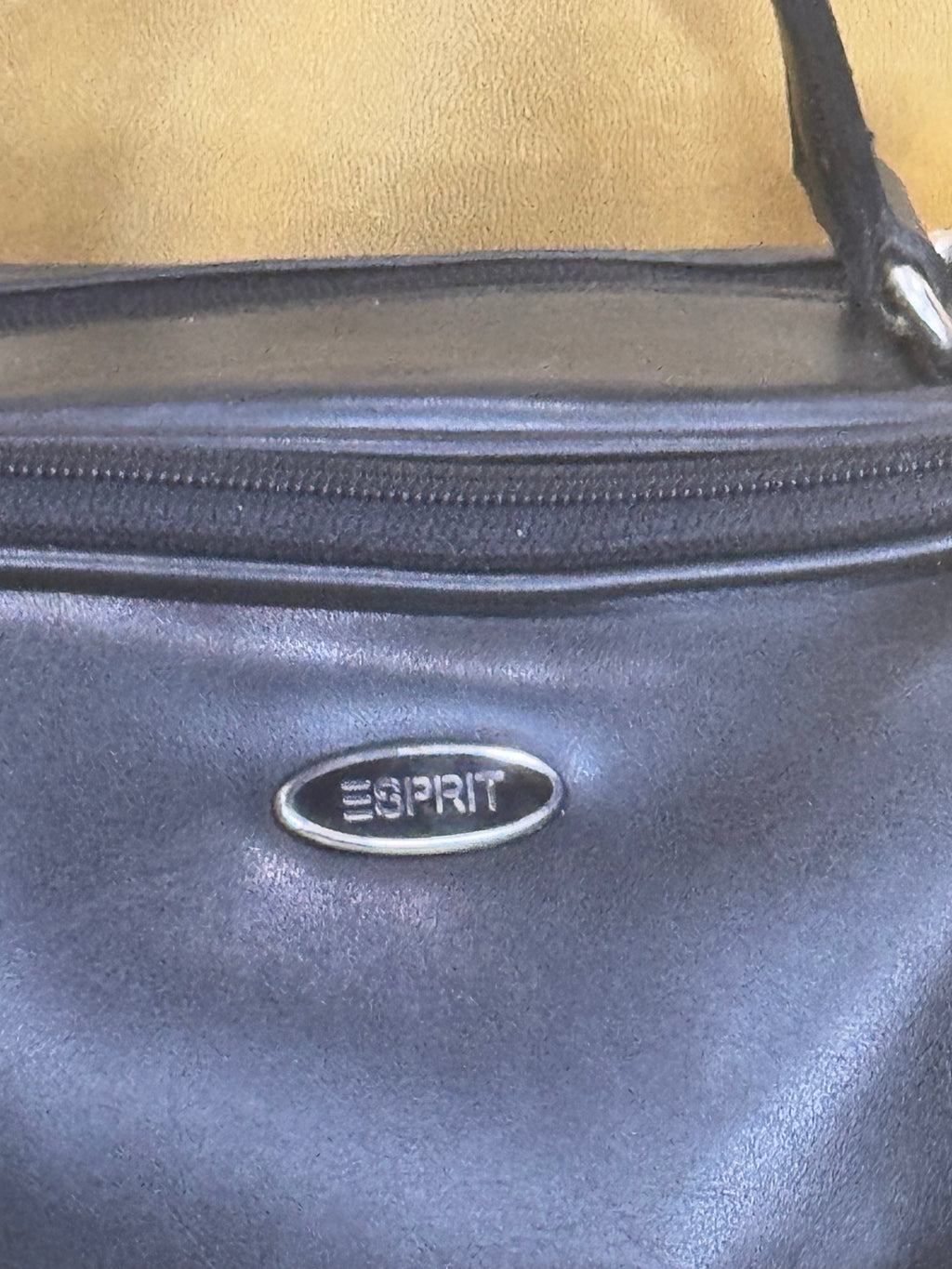Vintage 90s Y2K Esprit Black Mini Bowler Bag | Multi-Compartment Crossbody Satchel