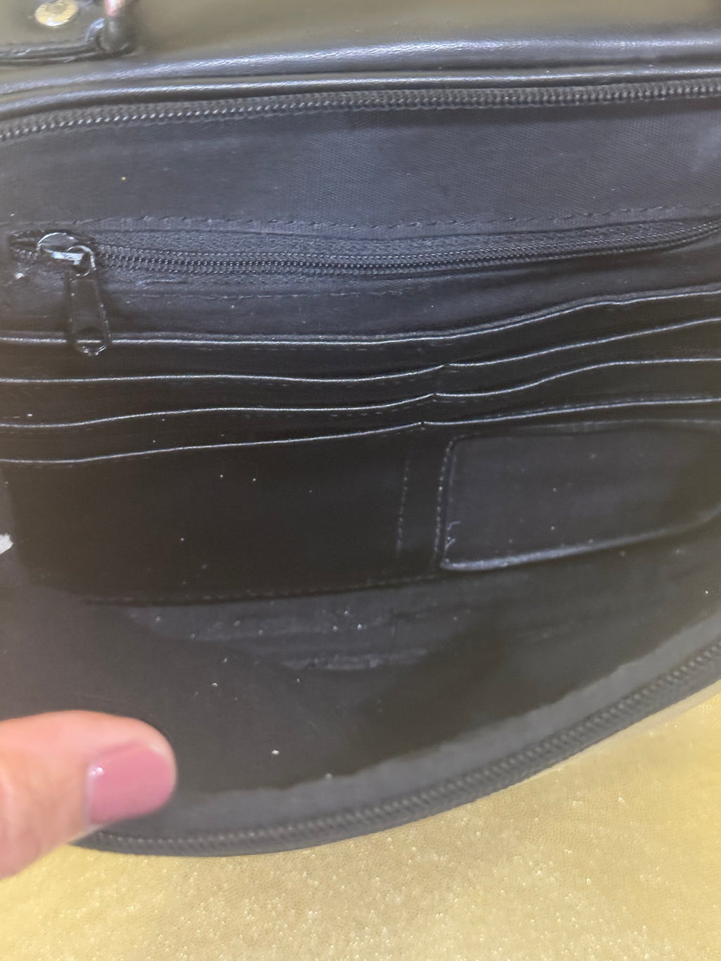 Vintage 90s Y2K Esprit Black Mini Bowler Bag | Multi-Compartment Crossbody Satchel