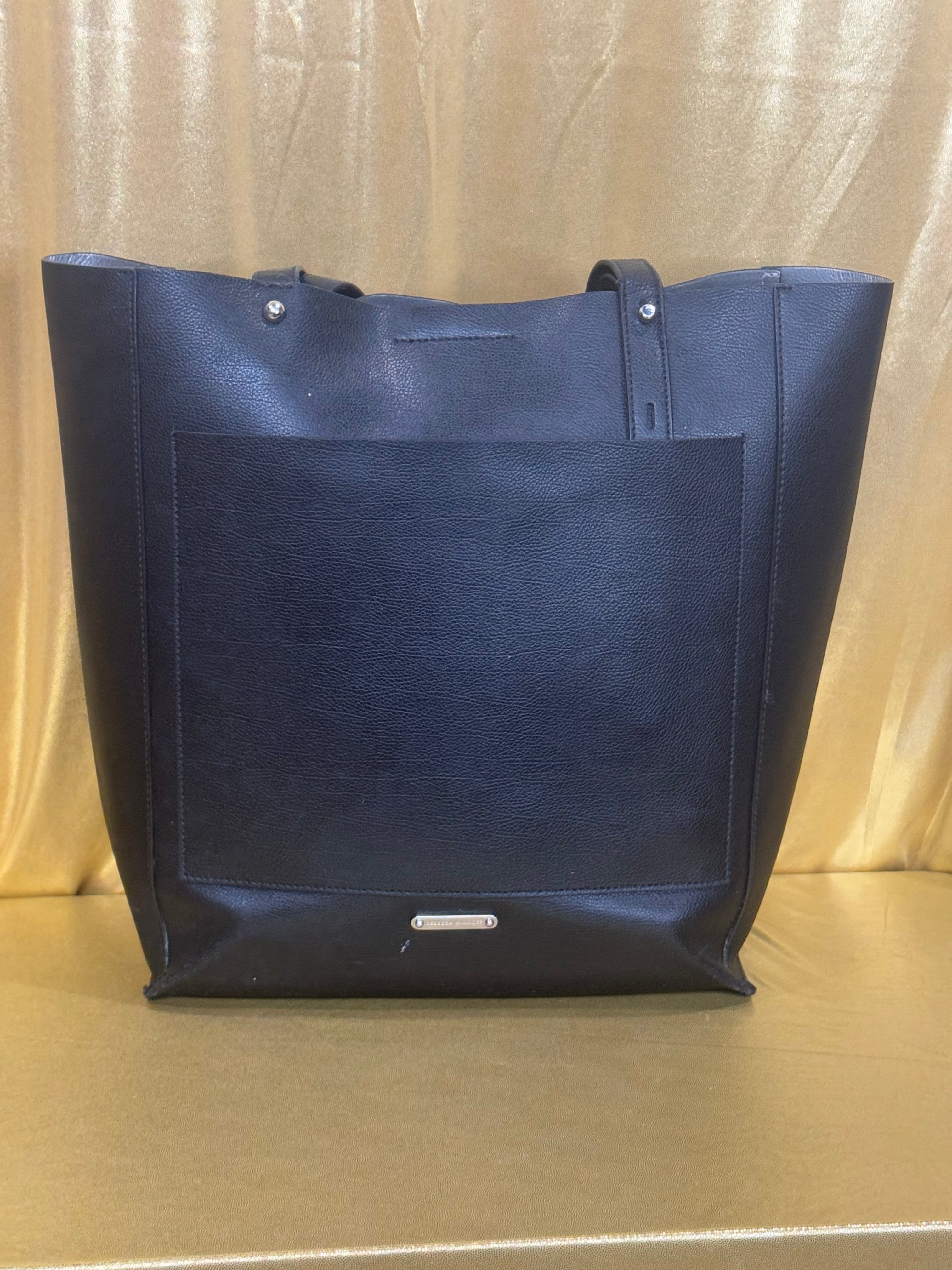 Rebecca Minkoff Black Pebbled Leather Stella North/South Tote Bag