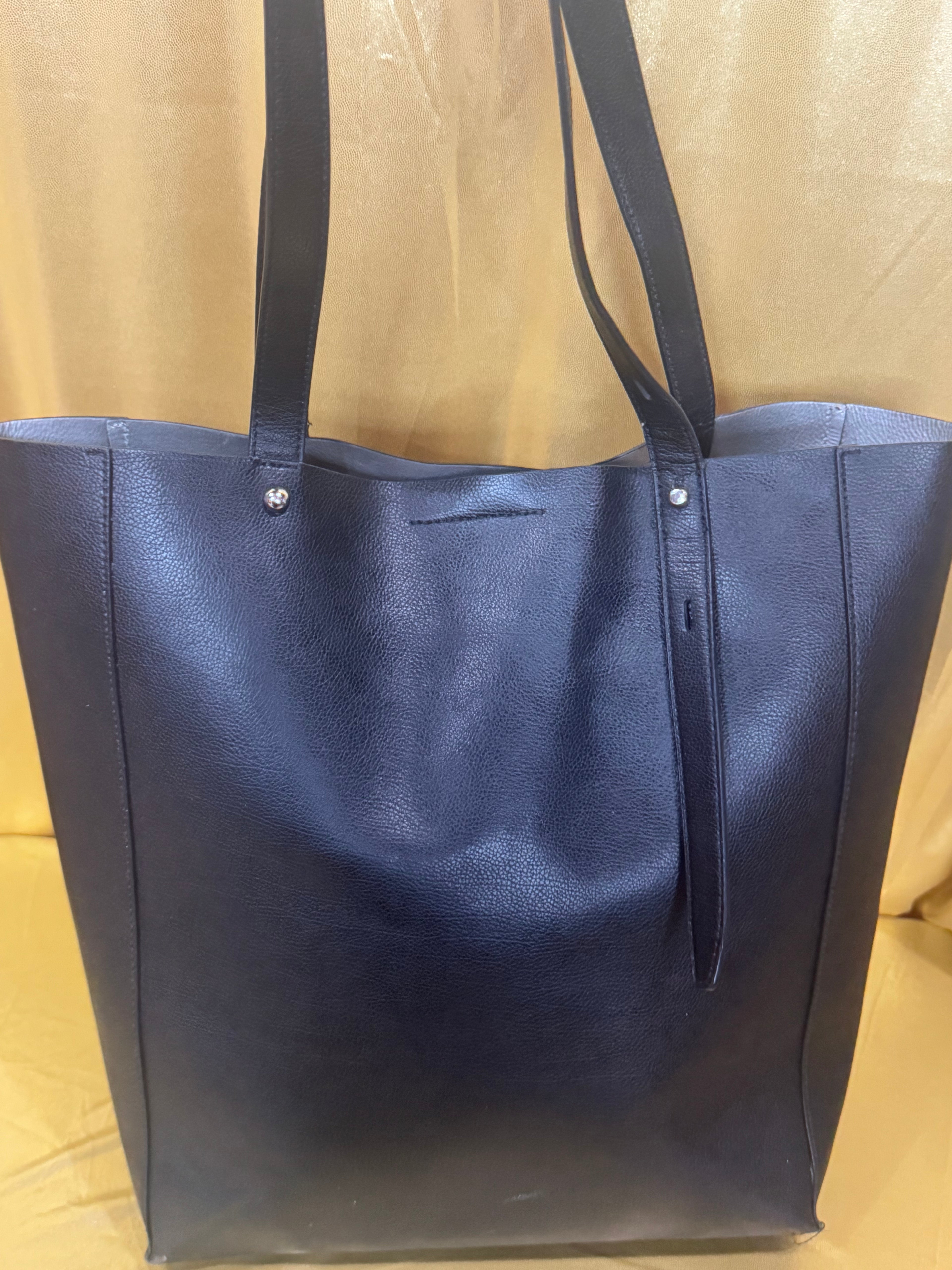 Rebecca Minkoff Black Pebbled Leather Stella North/South Tote Bag