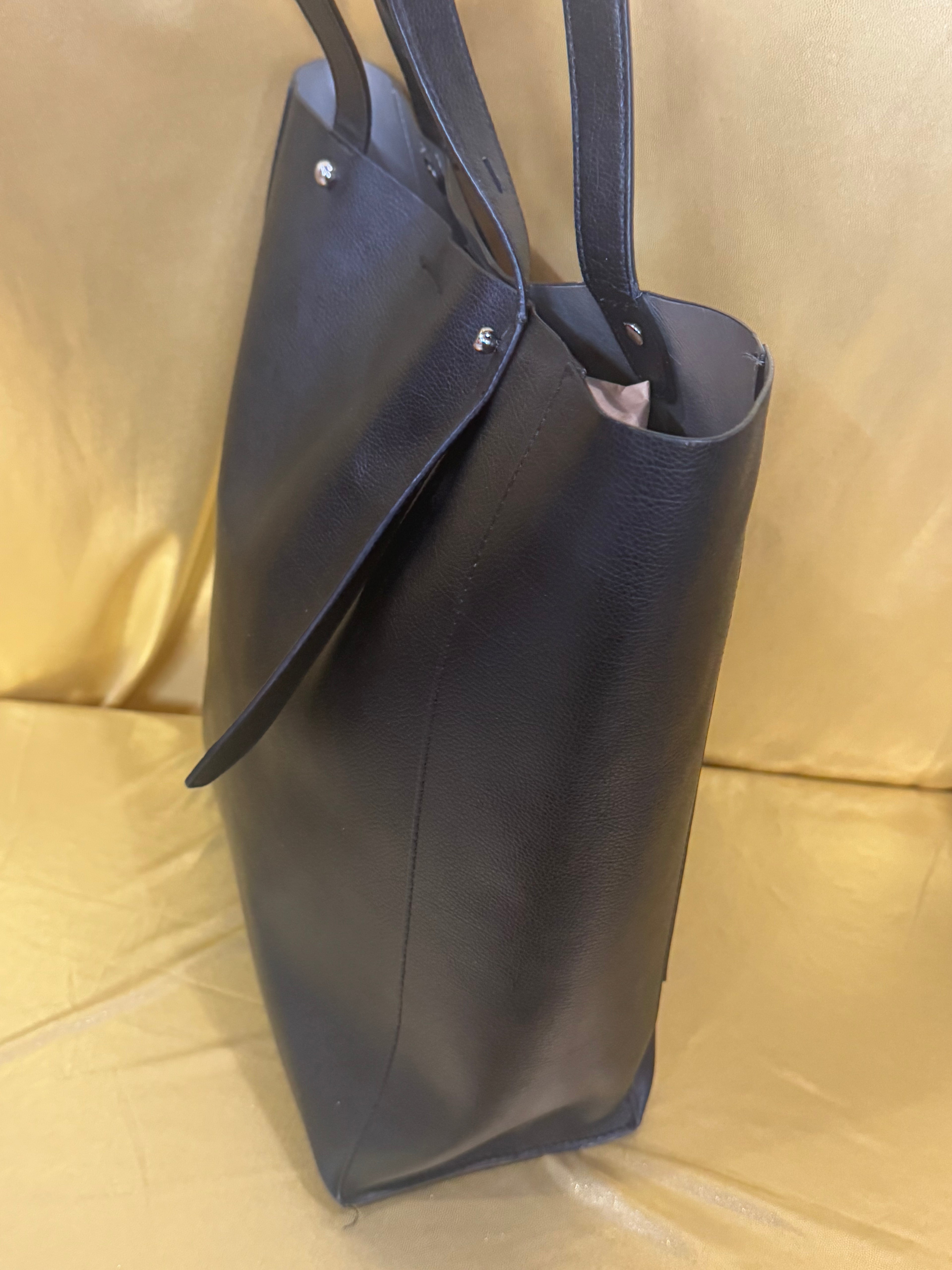 Rebecca Minkoff Black Pebbled Leather Stella North/South Tote Bag