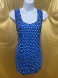 Merona Blue Sailboat Print Sleeveless Blouse Tank Top Medium Pleated