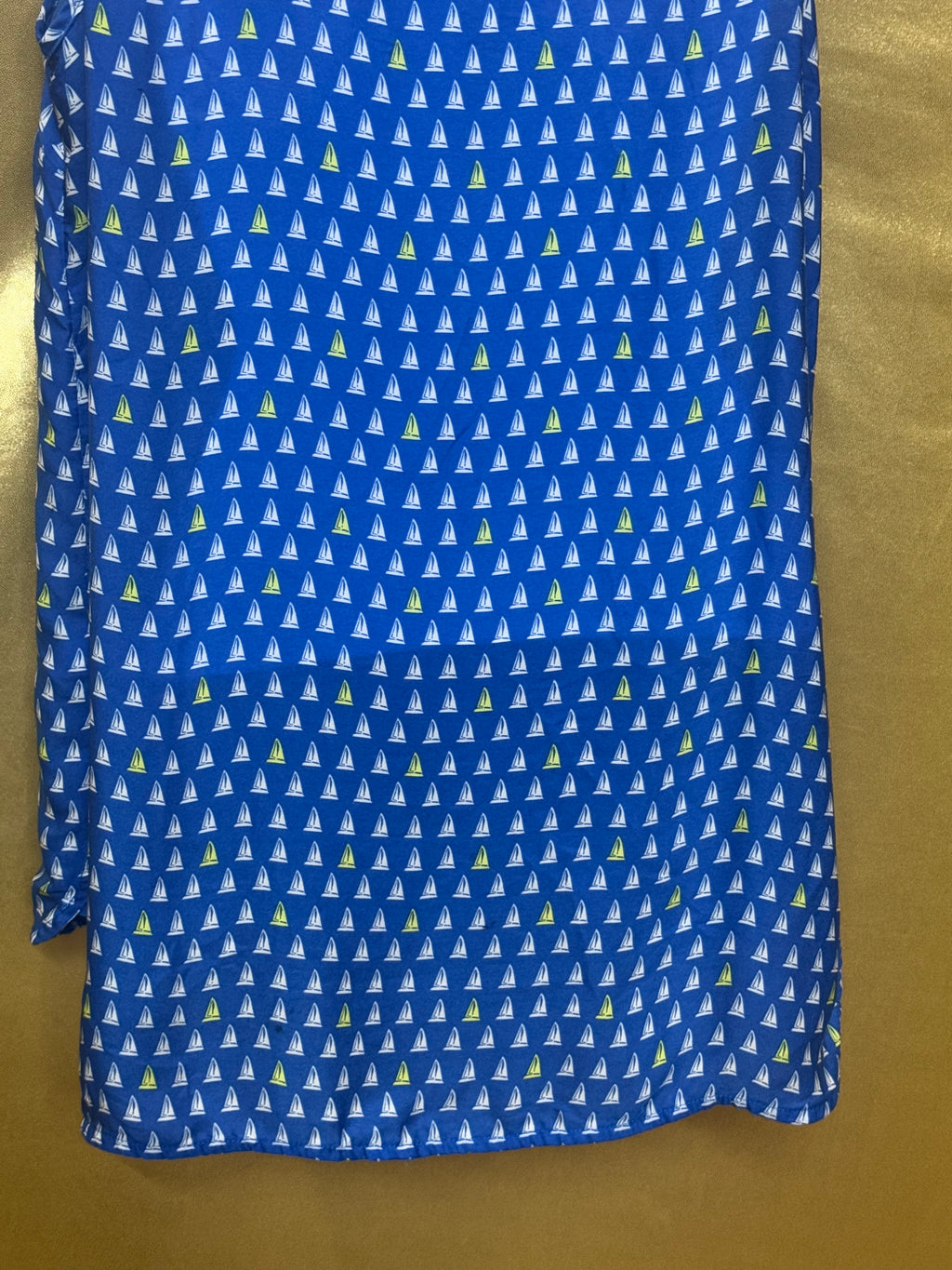 Merona Blue Sailboat Print Sleeveless Blouse Tank Top Medium Pleated