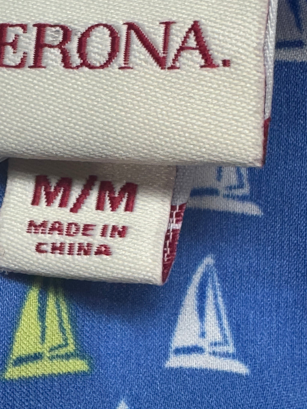 Merona Blue Sailboat Print Sleeveless Blouse Tank Top Medium Pleated