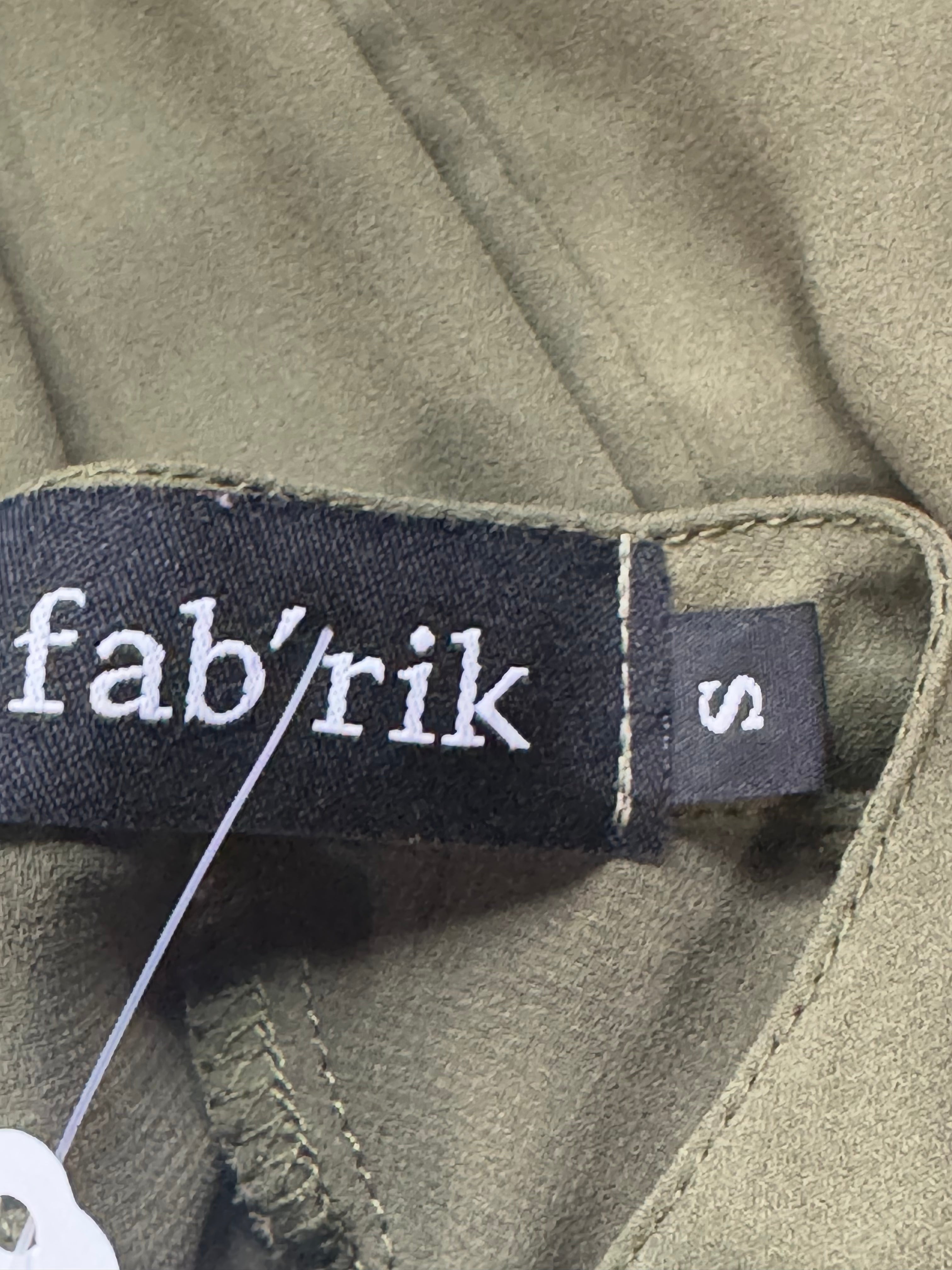 FAB’RIK Olive Green Sheer Mesh Yoke Sleeveless Blouse - Small