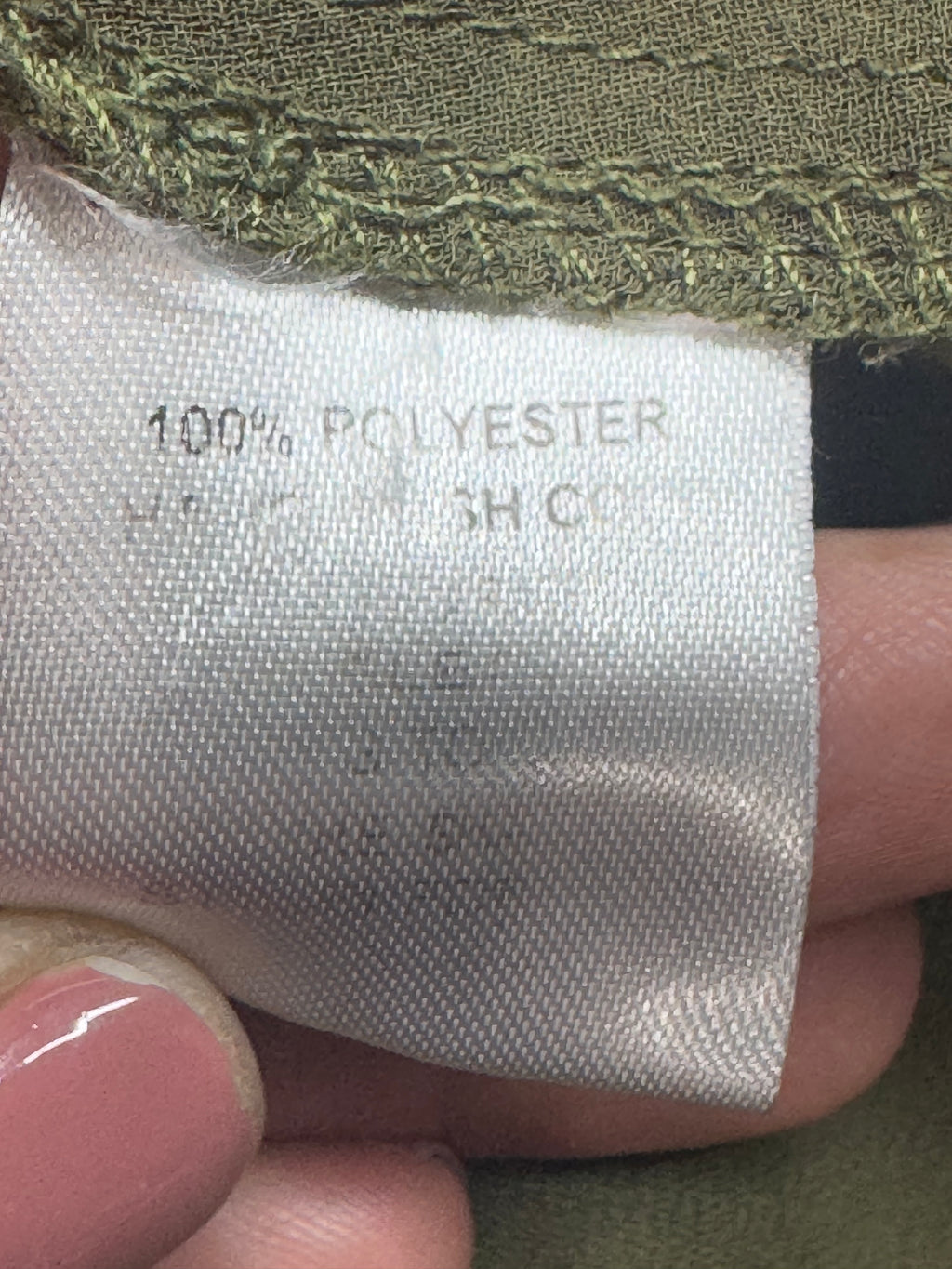 FAB’RIK Olive Green Sheer Mesh Yoke Sleeveless Blouse - Small