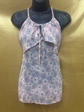 Wish Floral Halter Neck Tiered Tank Top Medium