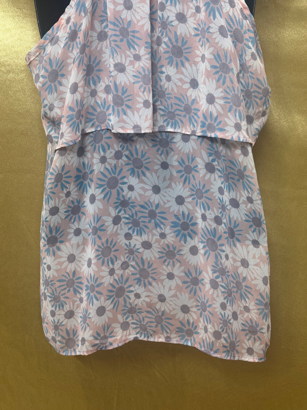 Wish Floral Halter Neck Tiered Tank Top Medium