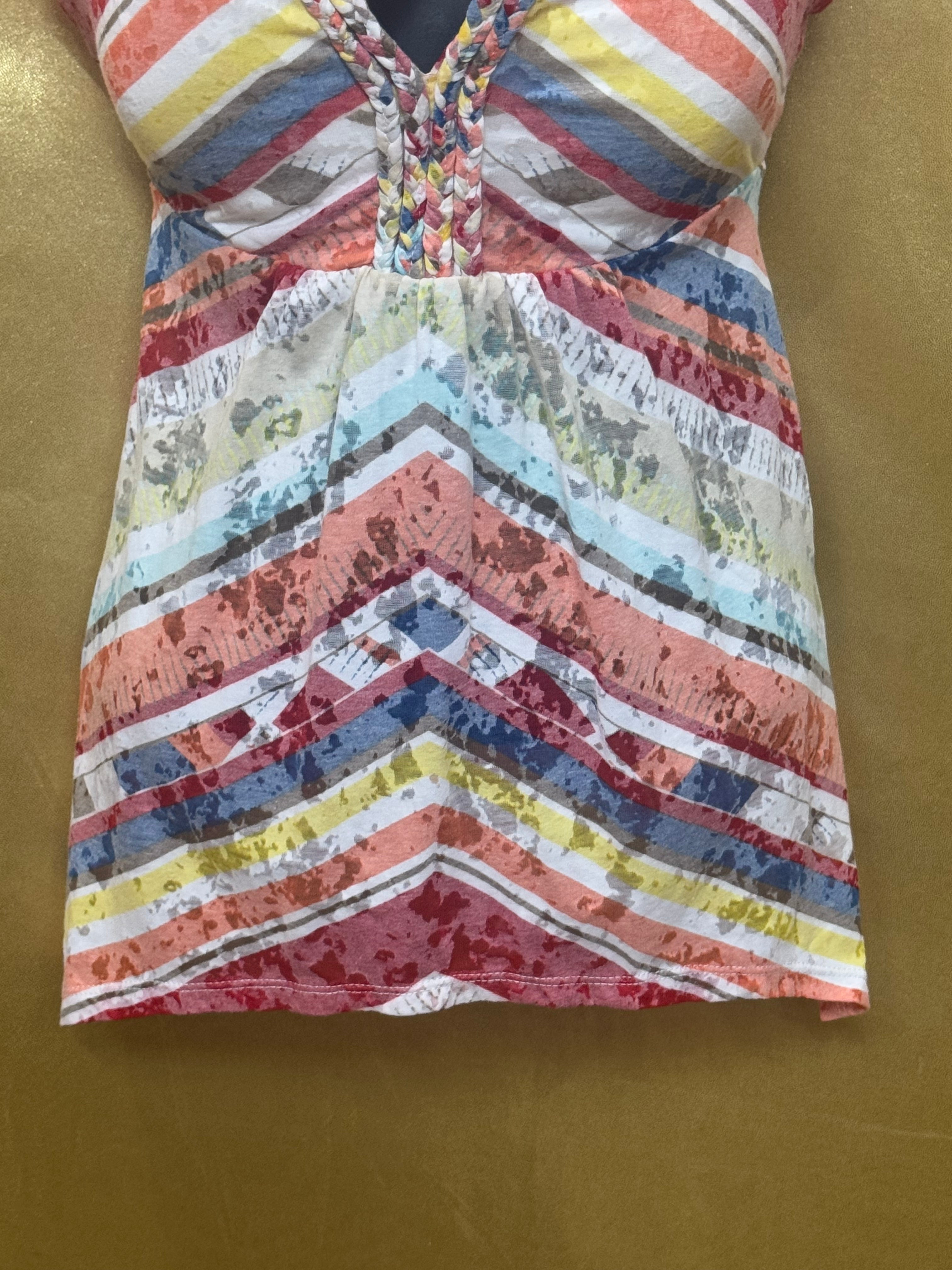 American Rag Multicolor Striped Handkerchief Hem Tank Top - Size M