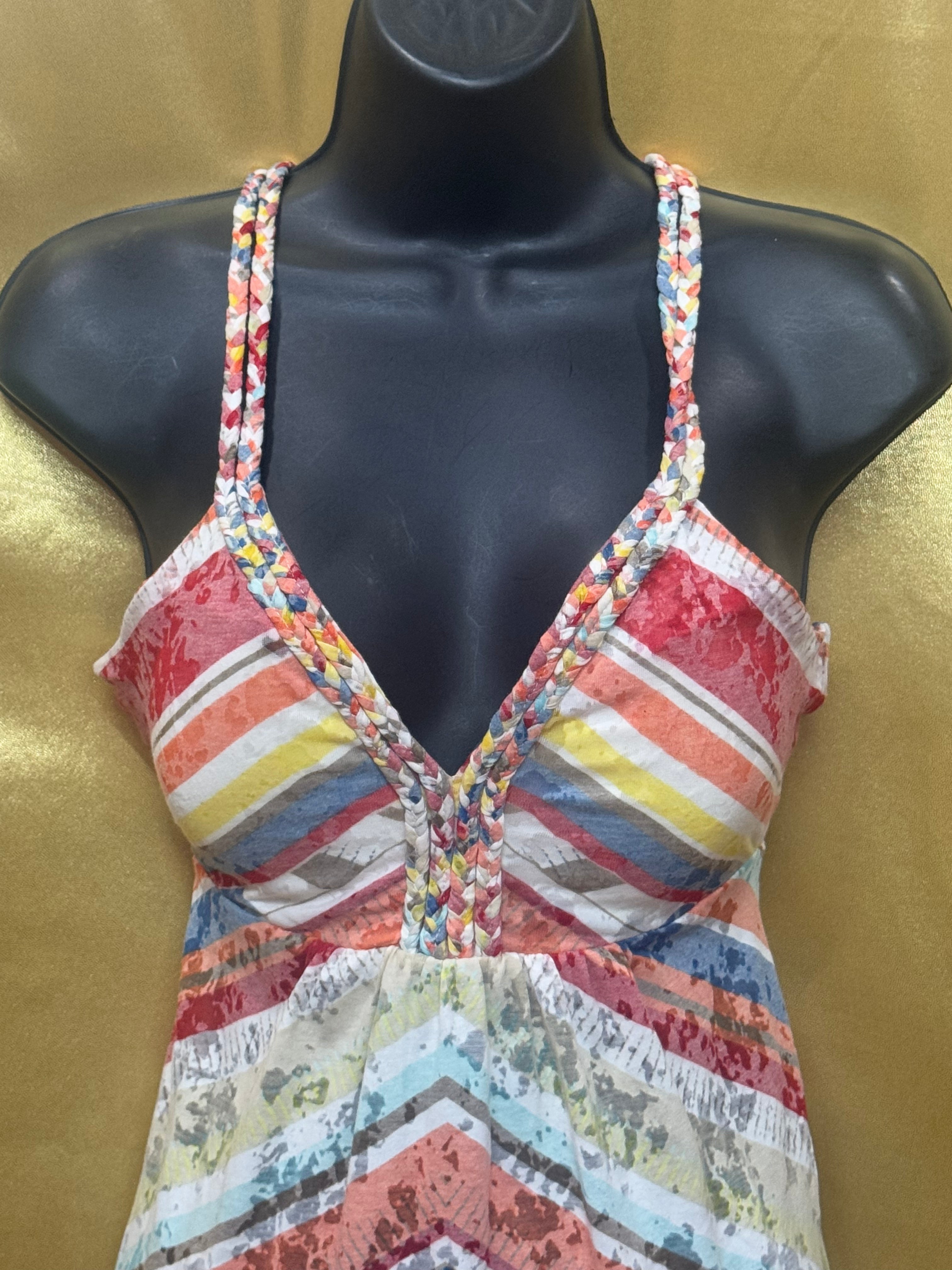 American Rag Multicolor Striped Handkerchief Hem Tank Top - Size M