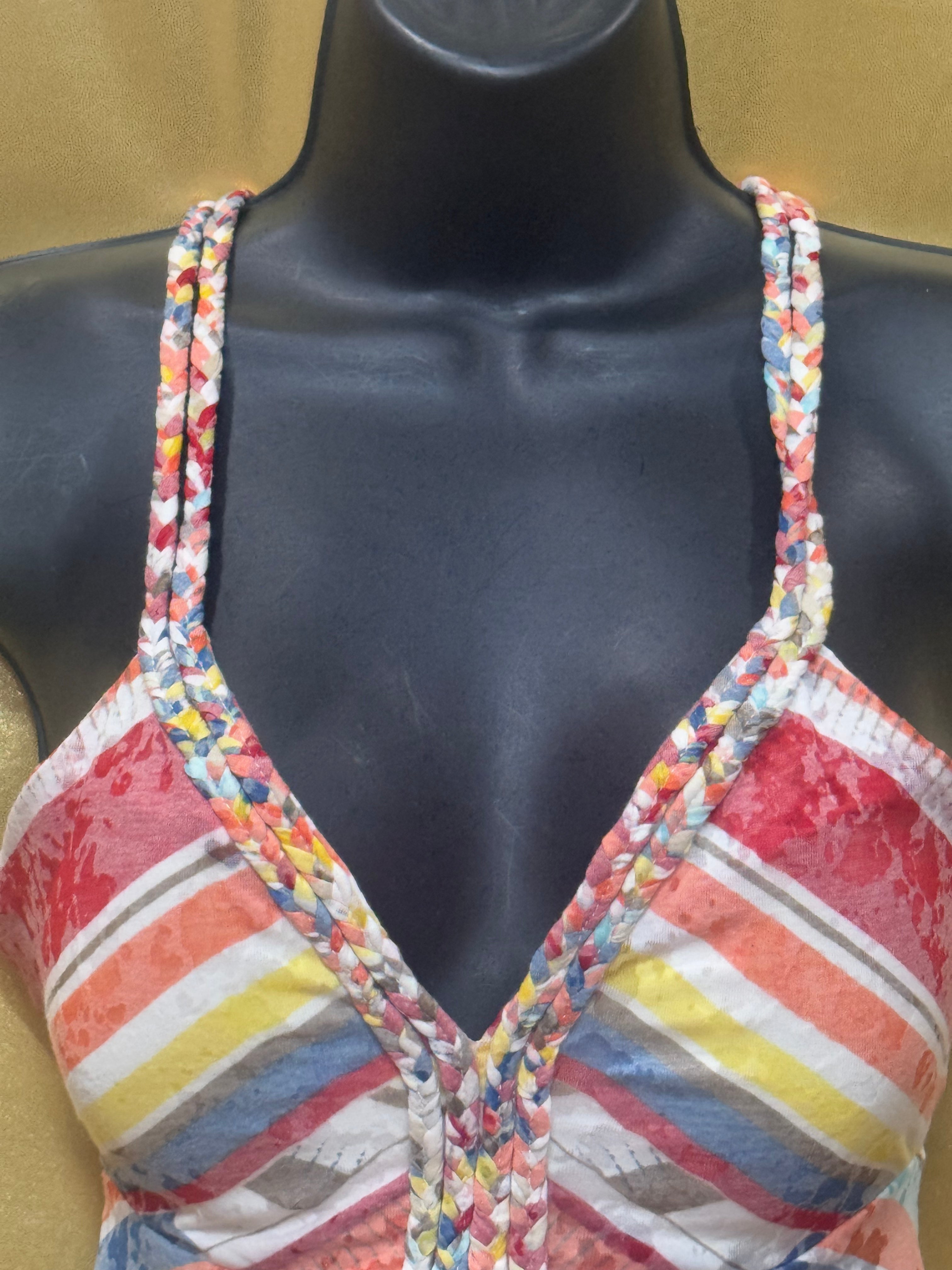 American Rag Multicolor Striped Handkerchief Hem Tank Top - Size M