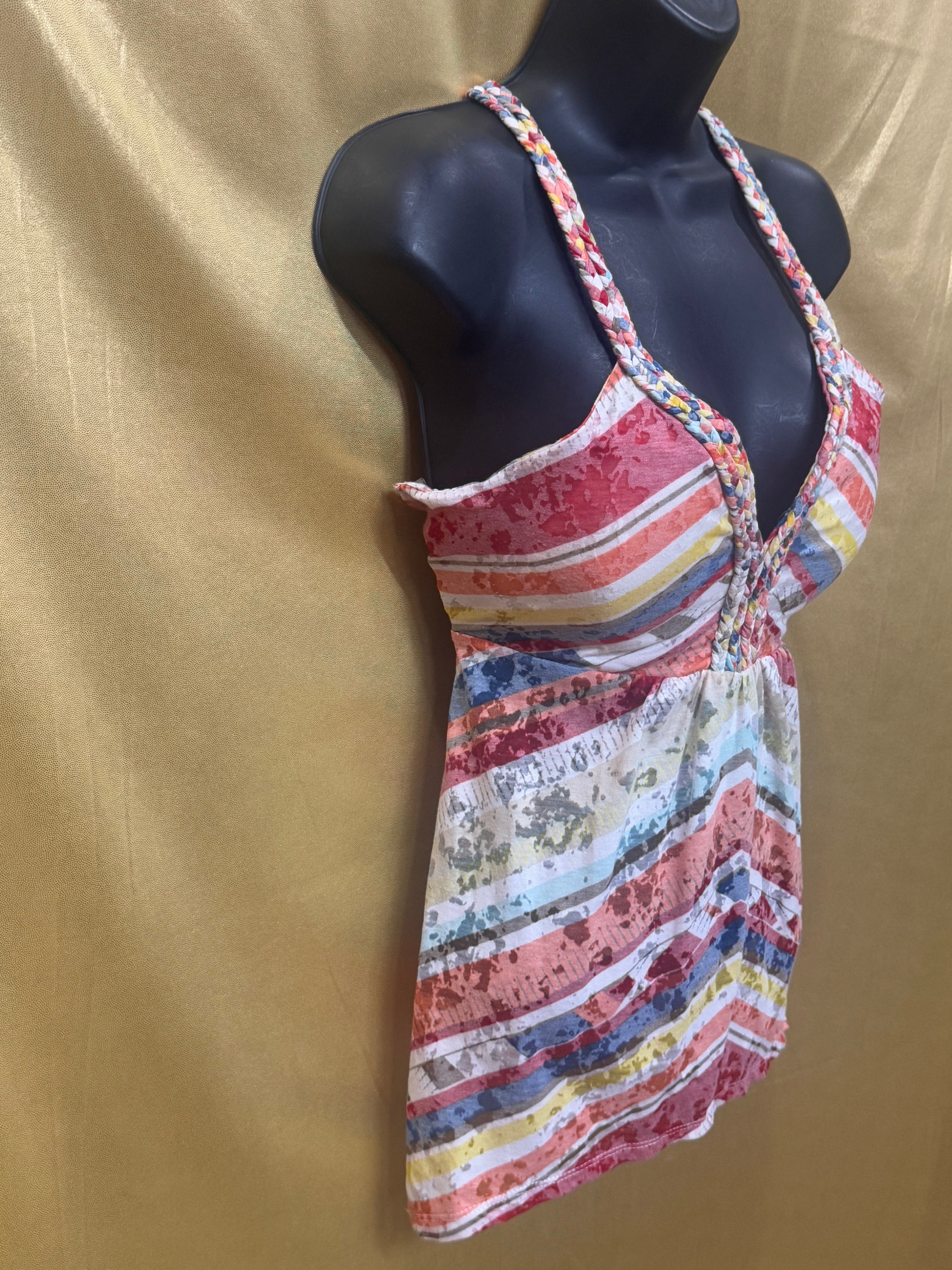 American Rag Multicolor Striped Handkerchief Hem Tank Top - Size M