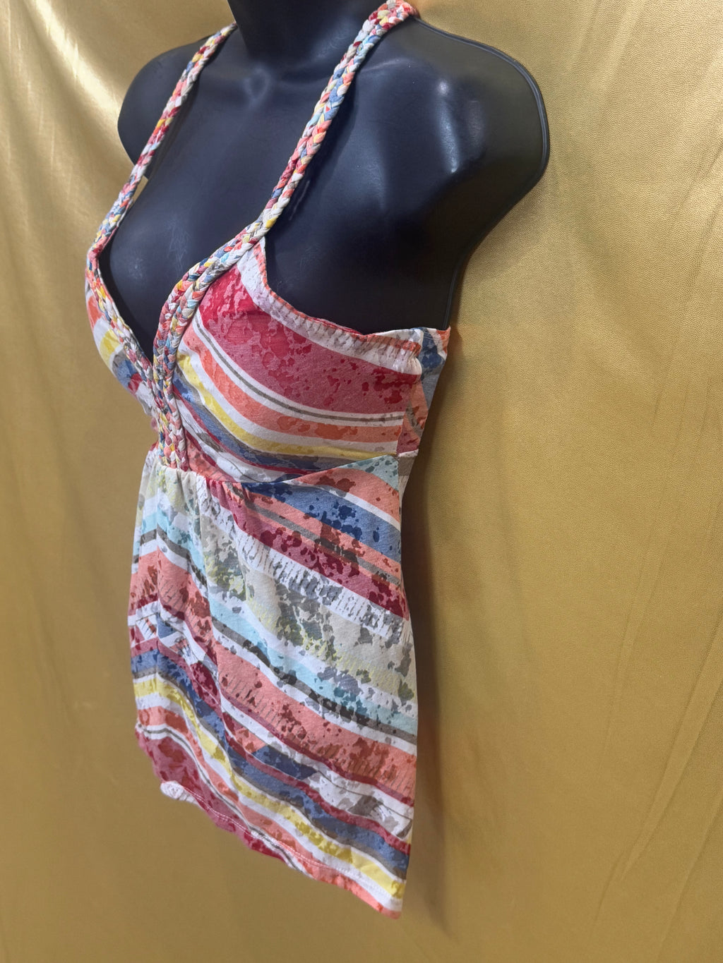American Rag Multicolor Striped Handkerchief Hem Tank Top - Size M