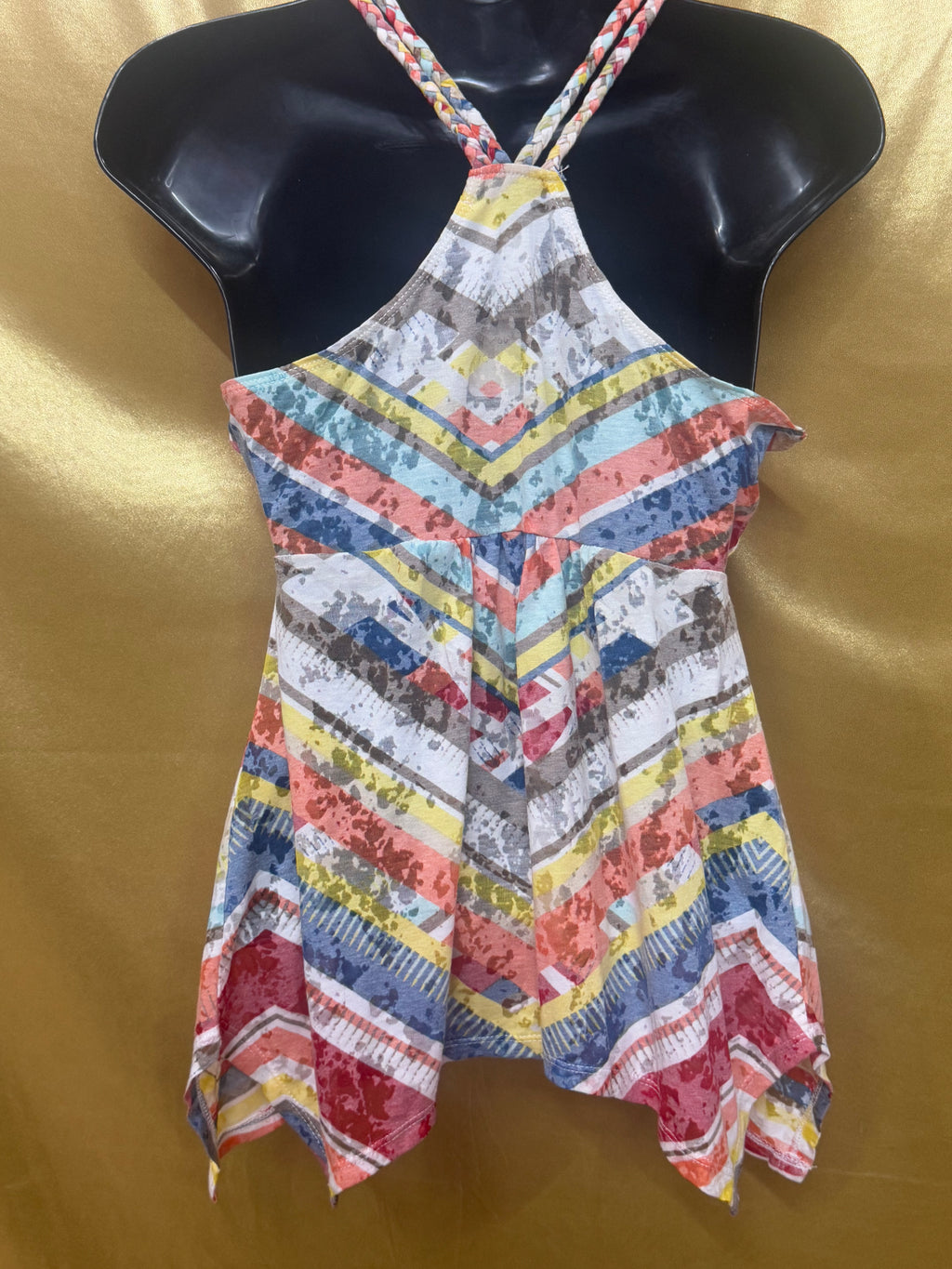 American Rag Multicolor Striped Handkerchief Hem Tank Top - Size M