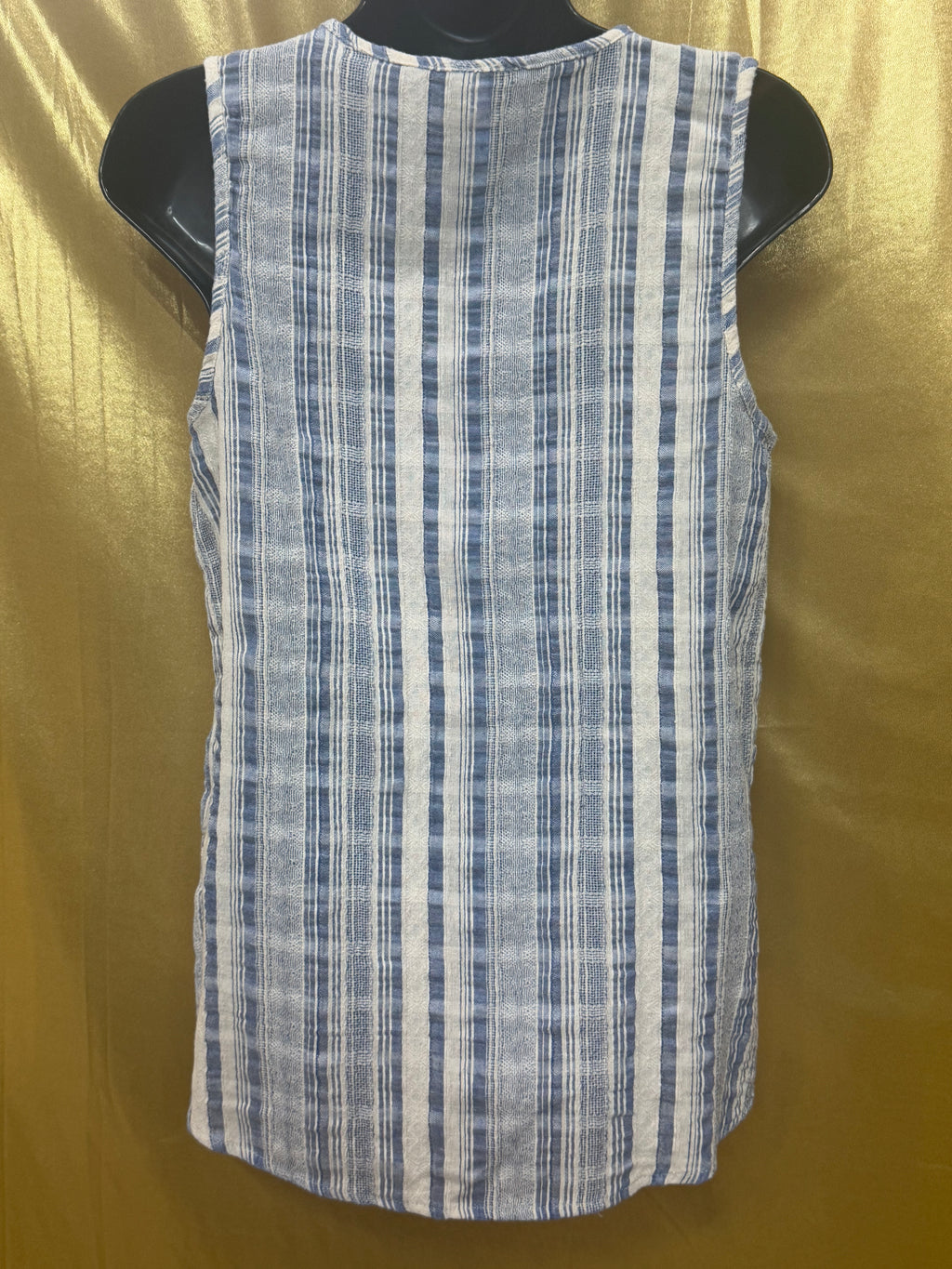 L Love Boutique Striped Tunic M Boho Embroidered Pom Pom Tank