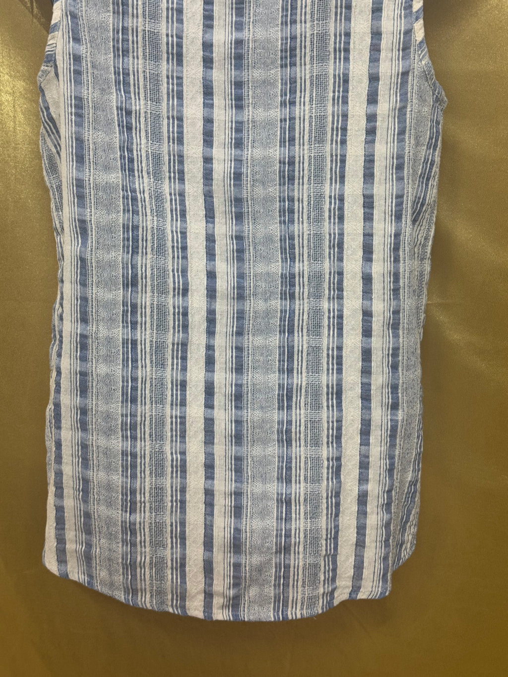 L Love Boutique Striped Tunic M Boho Embroidered Pom Pom Tank