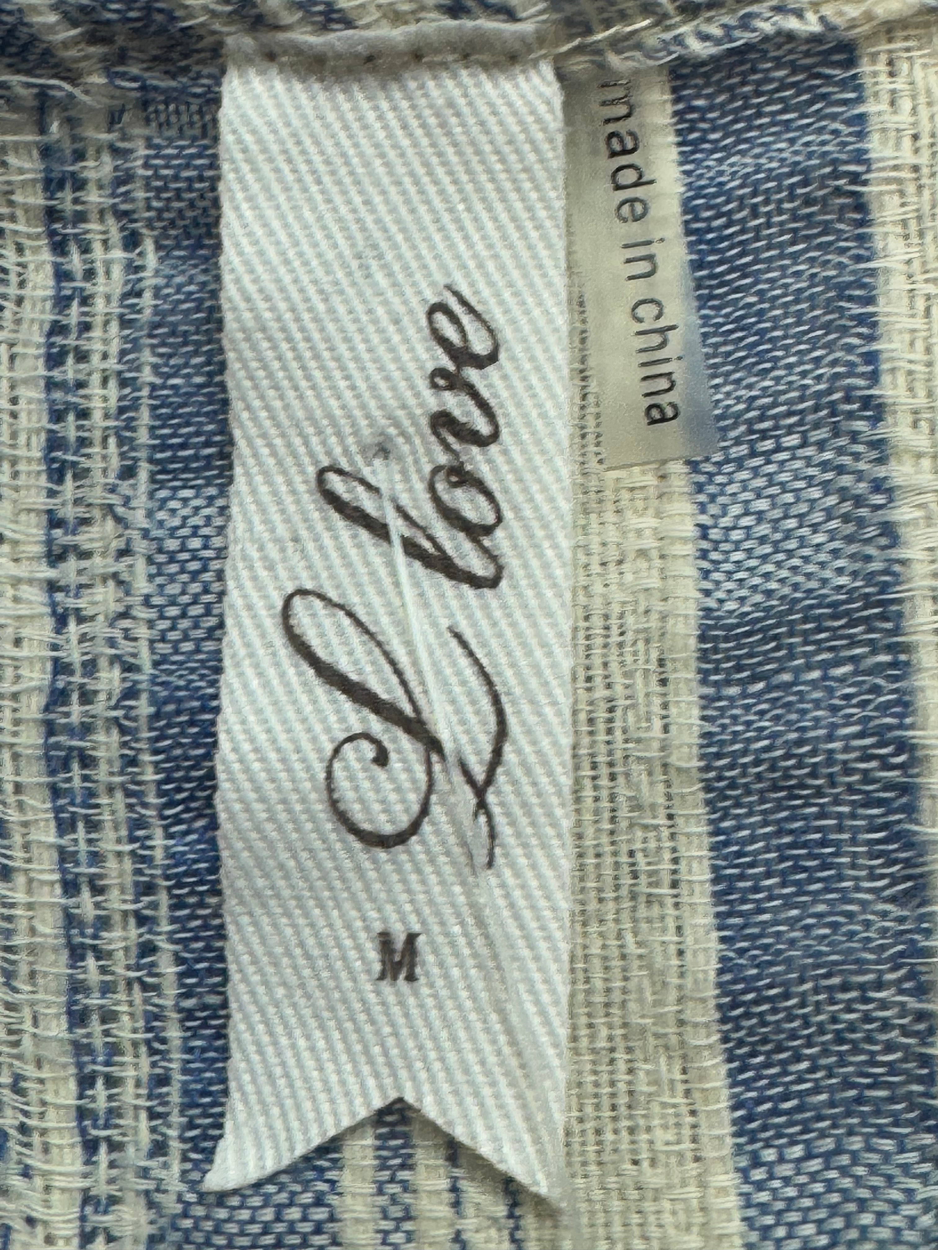 L Love Boutique Striped Tunic M Boho Embroidered Pom Pom Tank