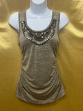 Vintage A. Byer Boho Embellished Neckline Sleeveless Top Medium