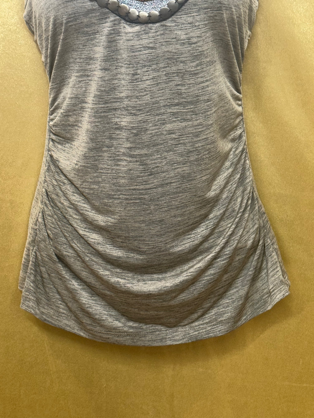 Vintage A. Byer Boho Embellished Neckline Sleeveless Top Medium